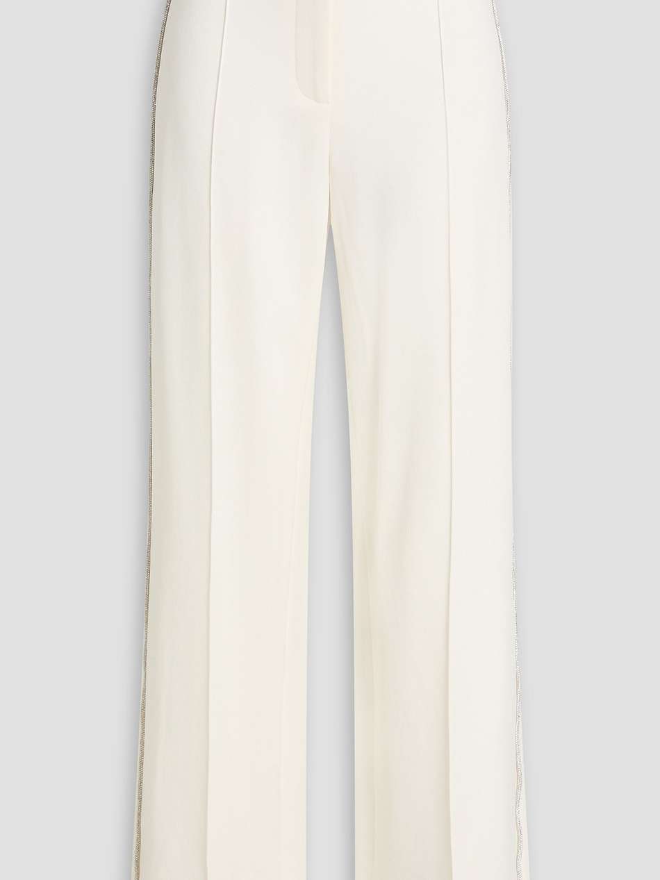 millicent crystal-embellished satin-crepe straight-leg pants