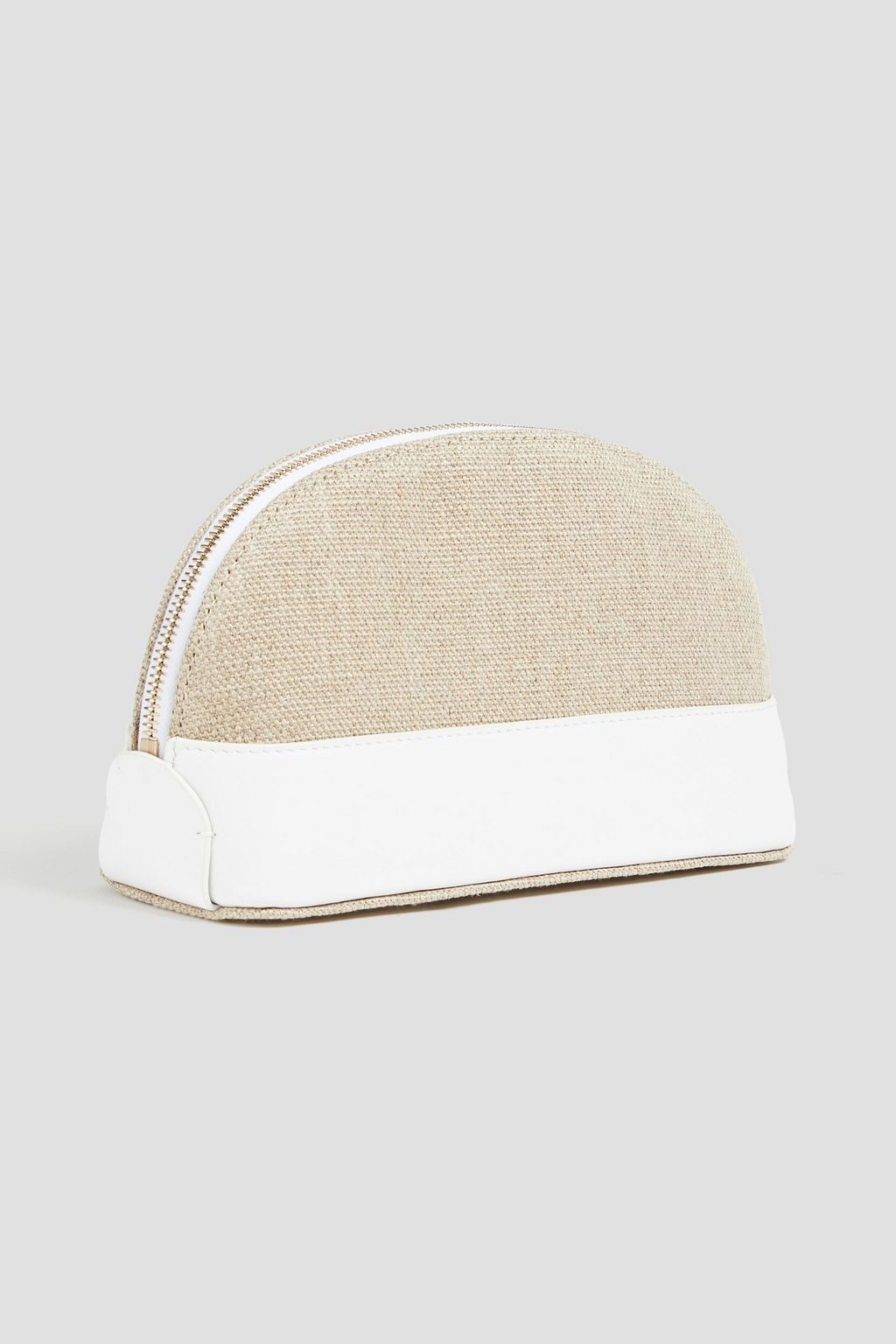 CHLOÉ Embroidered leather and linen cosmetics case