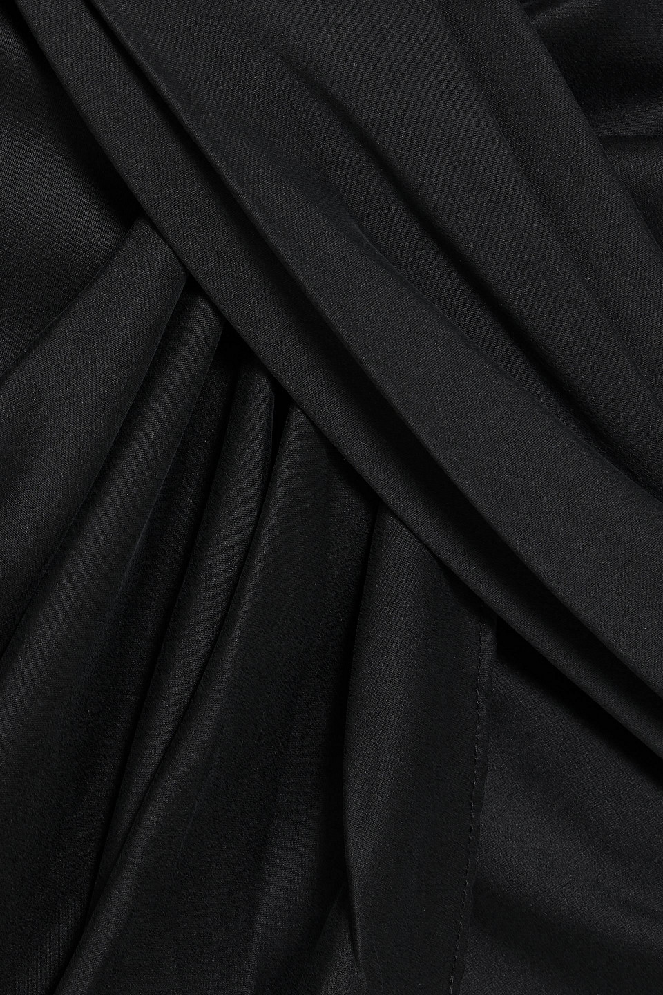 Shop Zimmermann Draped Silk-blend Satin Mini Dress In Black