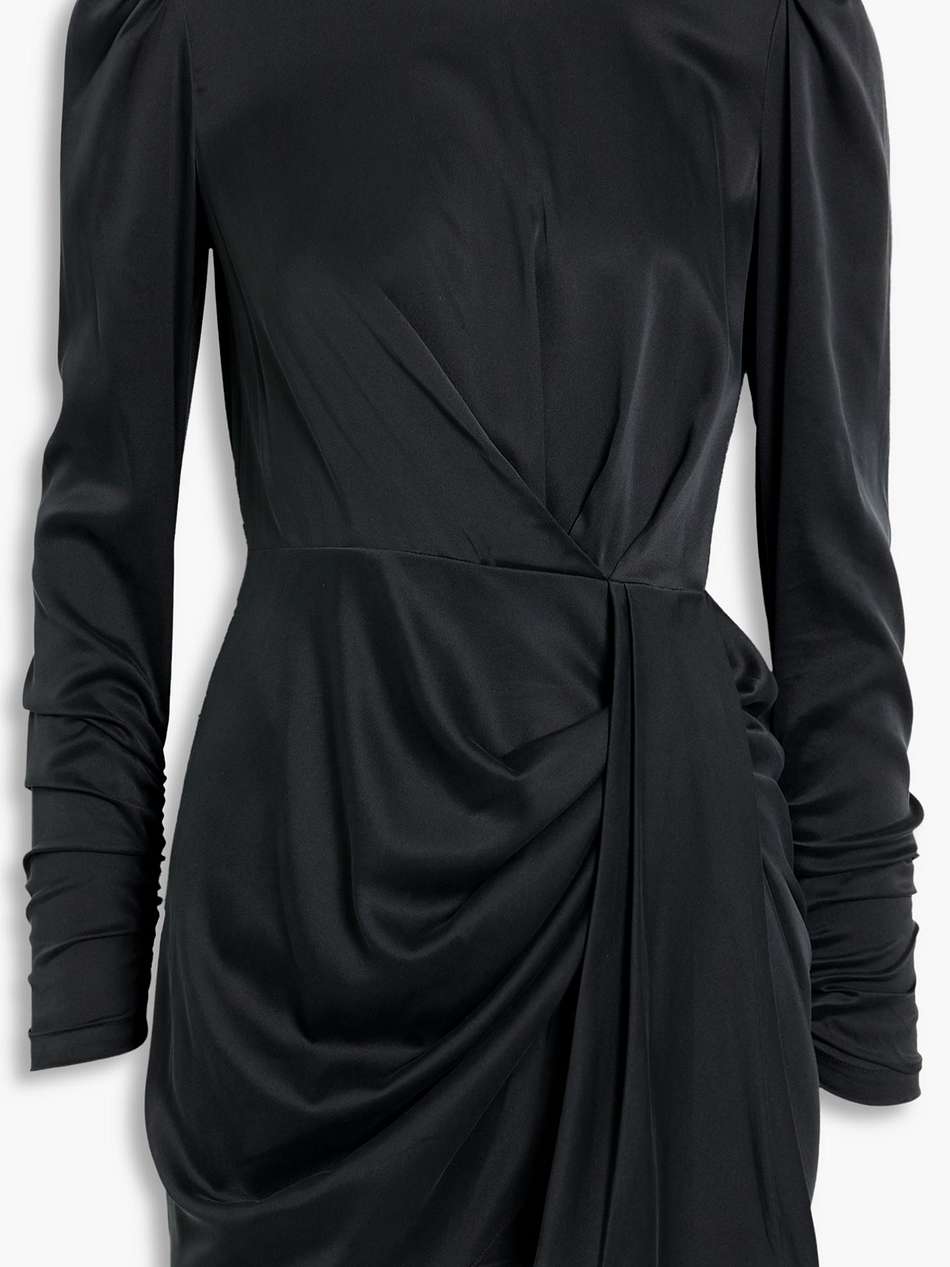 draped silk-blend satin mini dress