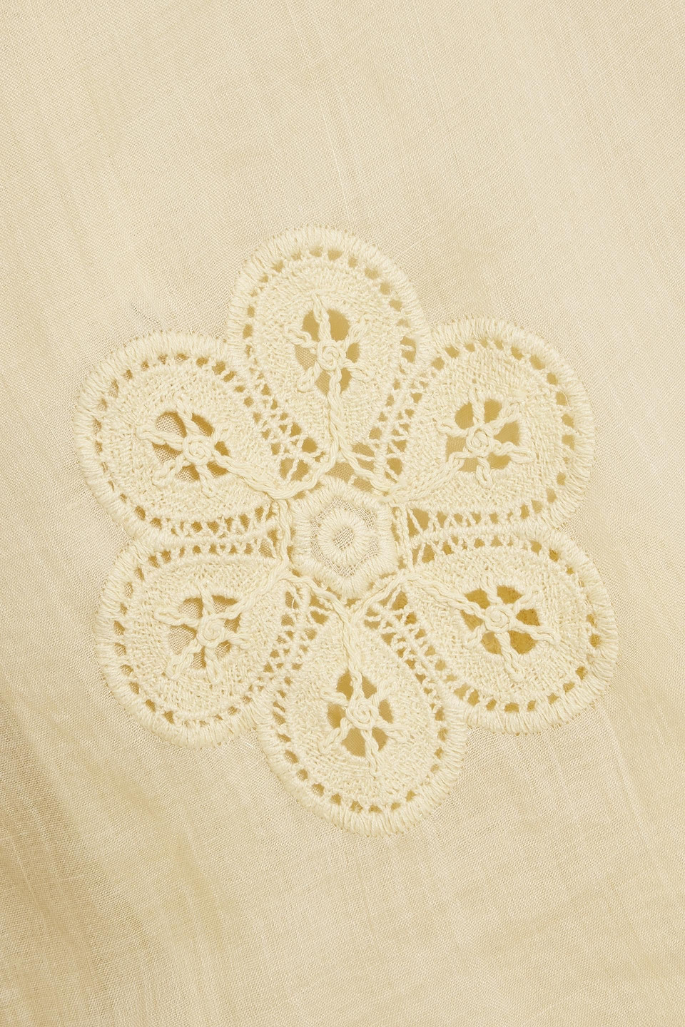 Zimmermann Crochet-trimmed Ramie Blouse In Cream