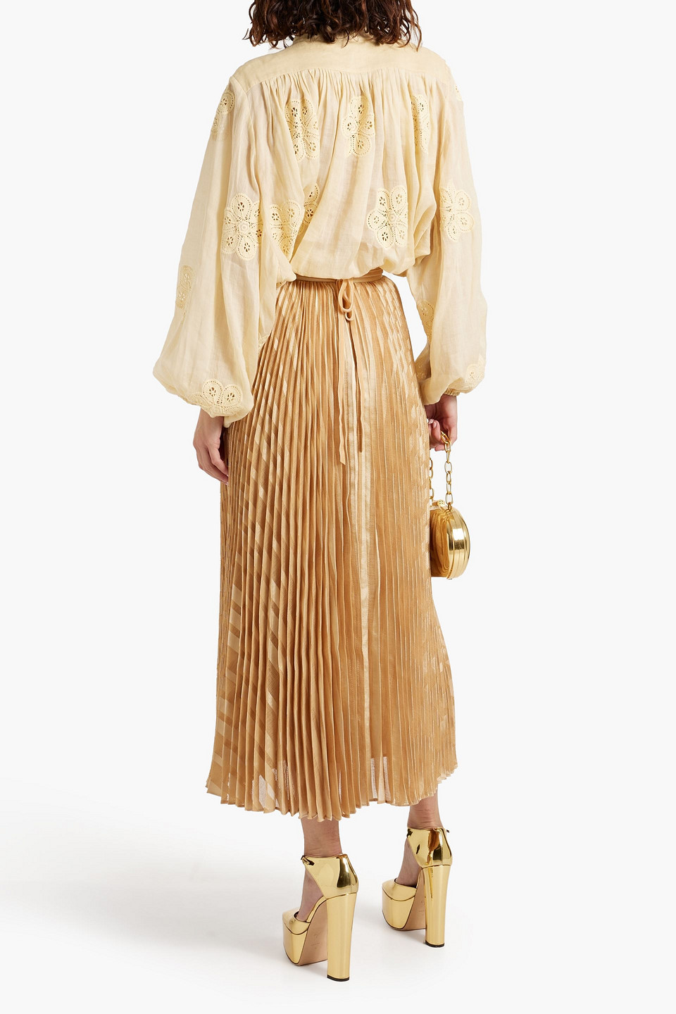 Zimmermann Crochet-trimmed Ramie Blouse In Cream