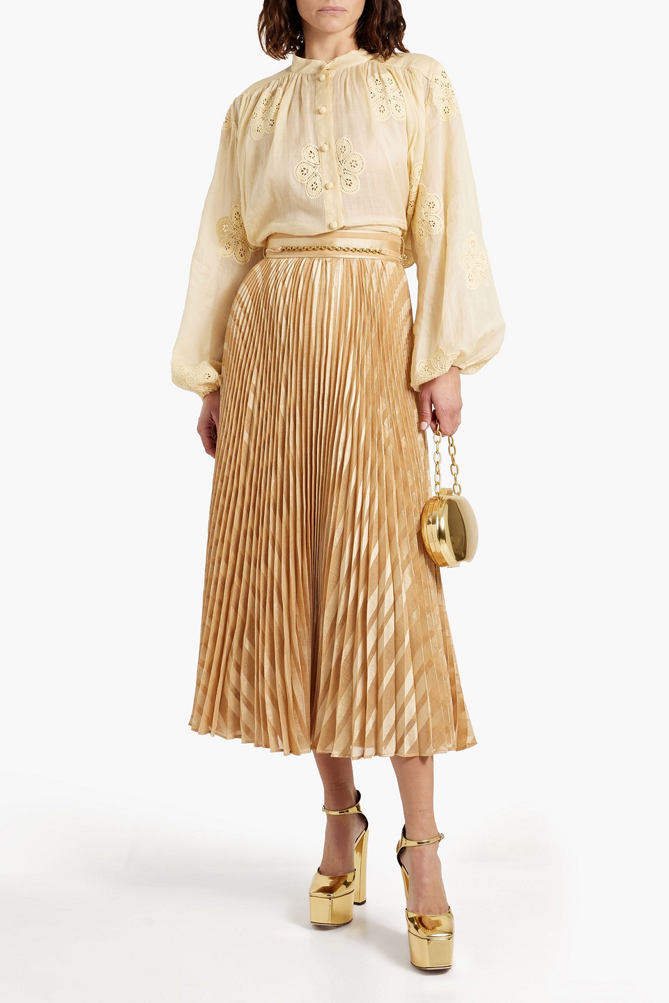 Zimmermann Crochet-trimmed Ramie Blouse In Cream