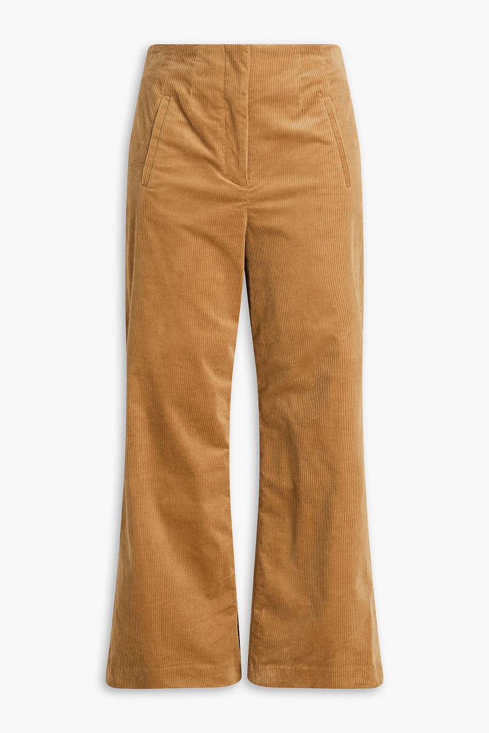Veronica Beard Dova Cotton-corduroy Kick-flare Trousers In Brown