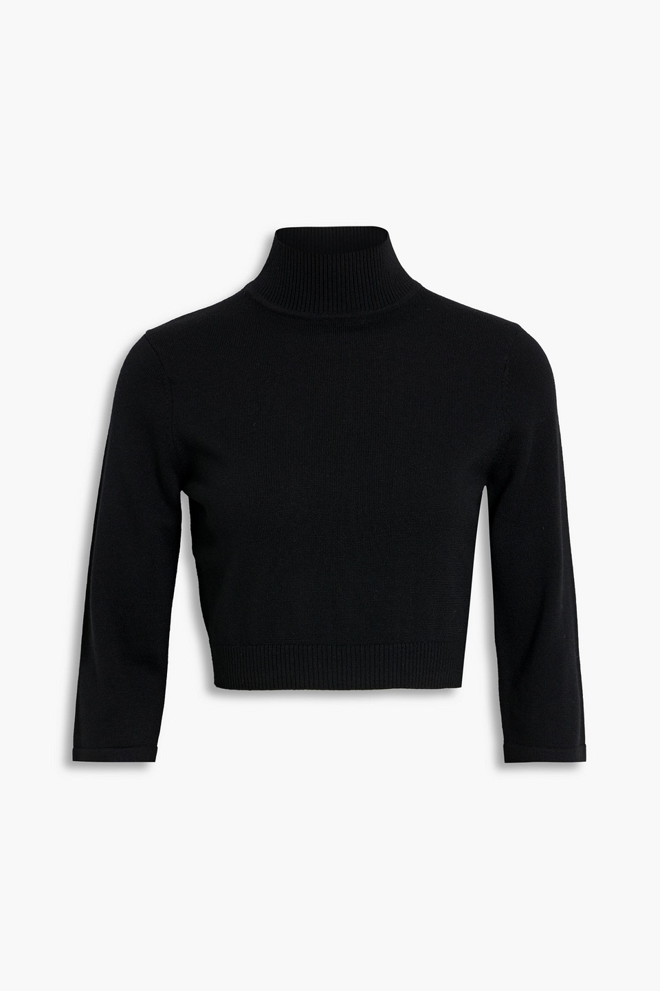 Zimmermann Cropped Wool Turtleneck Sweater In Black
