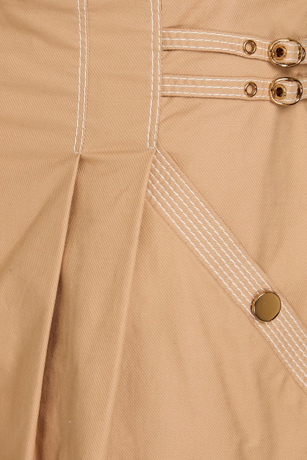 VERONICA BEARD Jaffe pleated cotton-blend twill shorts
