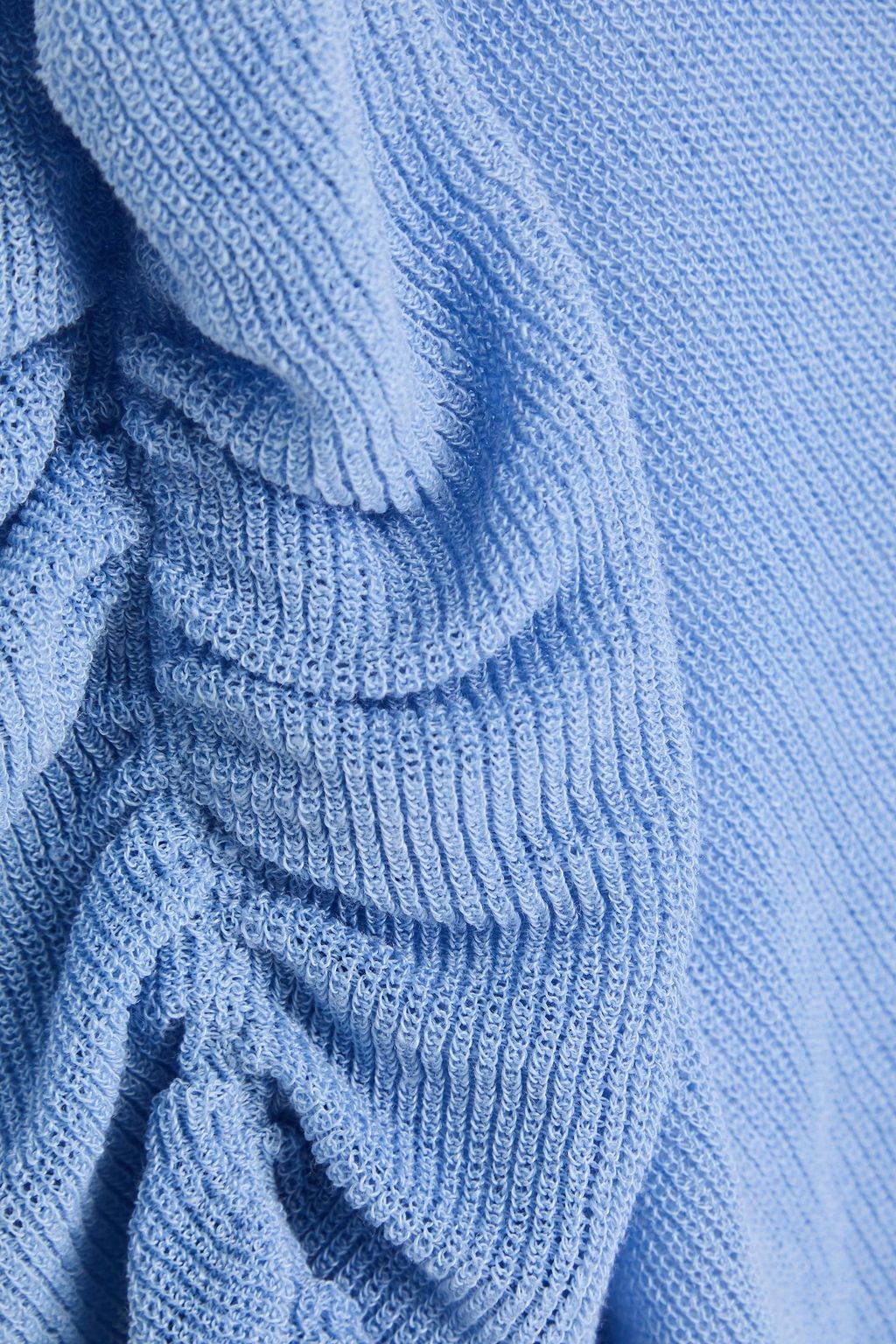VERONICA BEARD Saville ruched linen-blend top