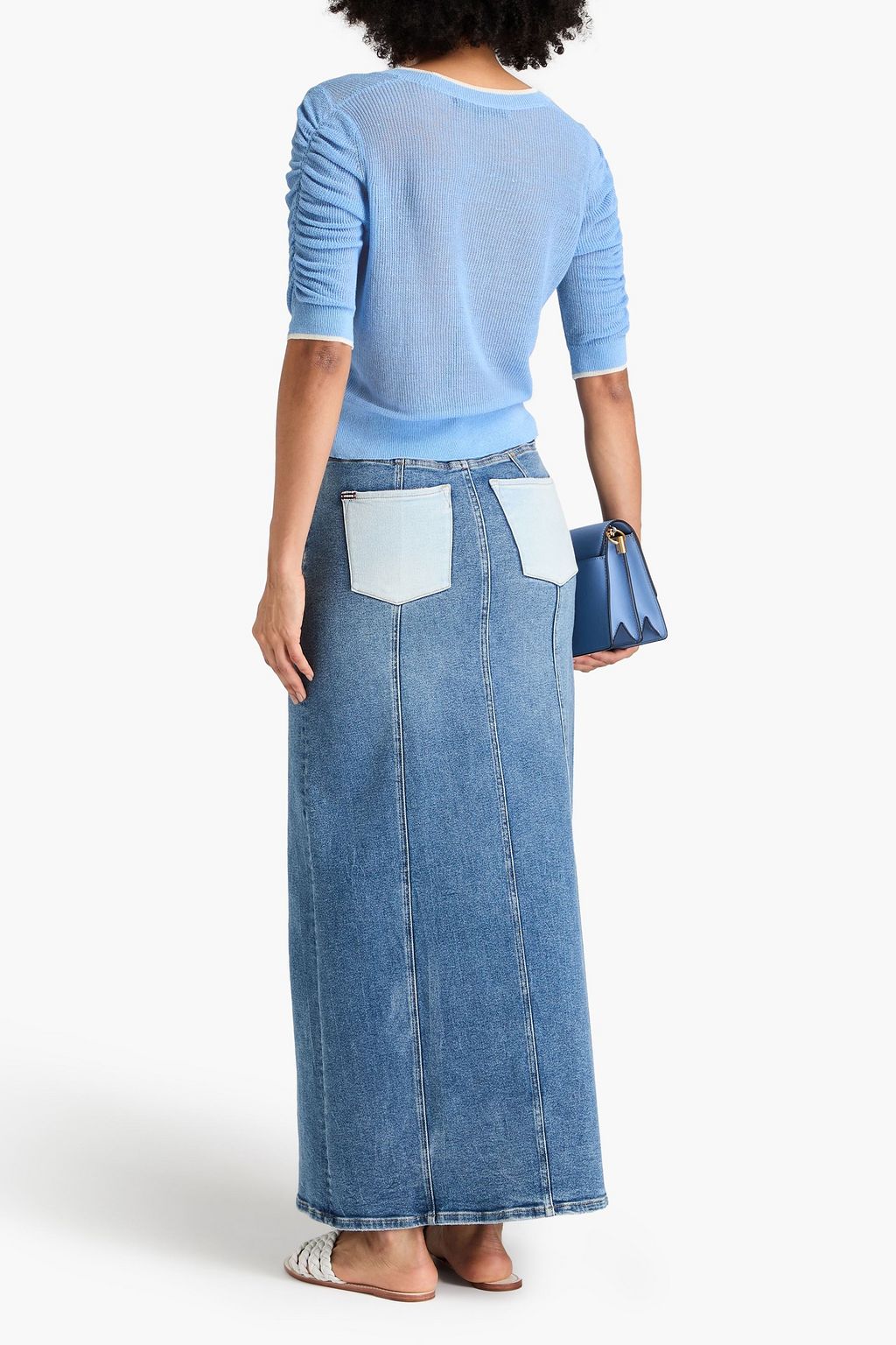 VERONICA BEARD Saville ruched linen-blend top