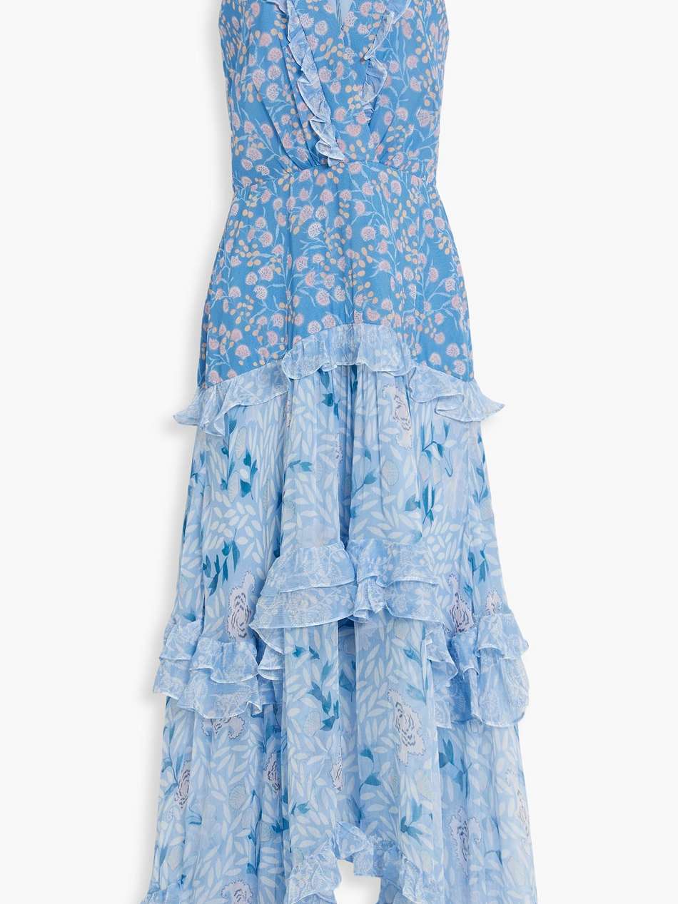 jolie floral-print silk-chiffon and georgette maxi dress