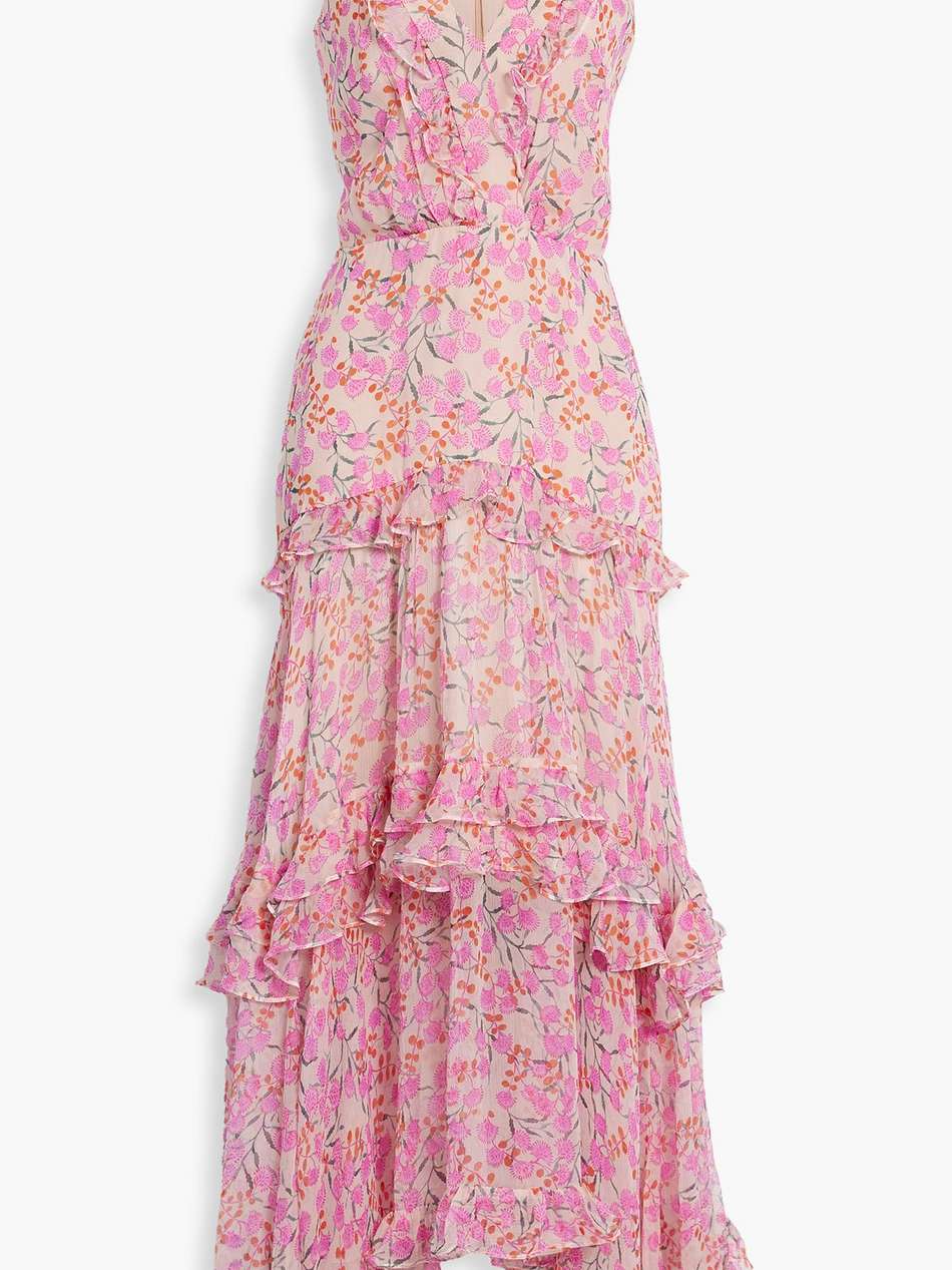 jolie floral-print silk-chiffon and georgette maxi dress