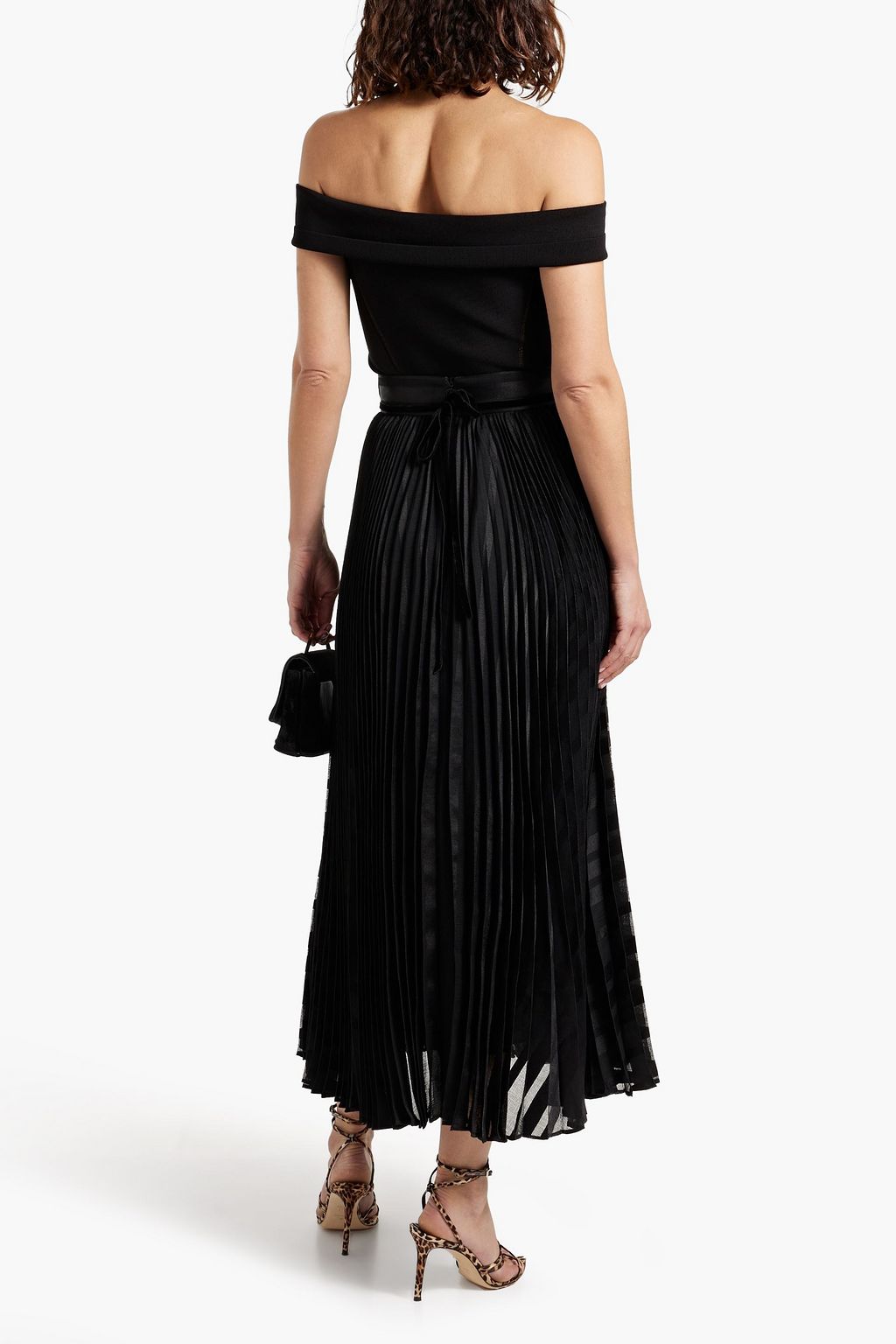 ZIMMERMANN Pleated striped gauze midi skirt