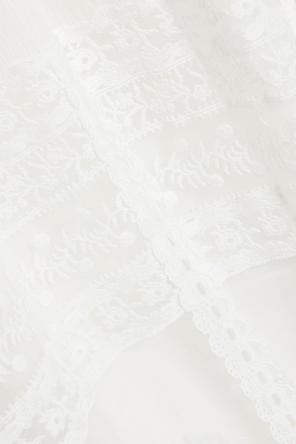 SALONI Naki cutout lace-trimmed crinkled cotton-gauze maxi dress