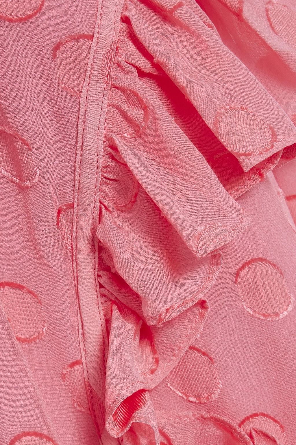SALONI Rose wrap-effect fil coupé silk-blend chiffon maxi dress