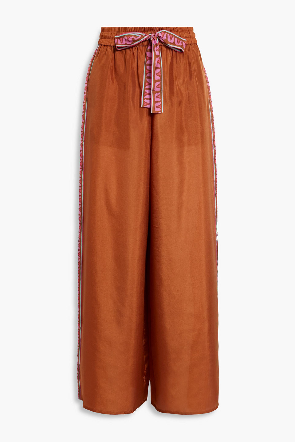 Zimmermann Silk Wide-leg Pants In Brick