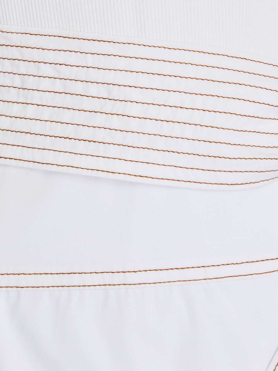 austyn belted ribbed pima cotton-blend jersey and poplin midi dress