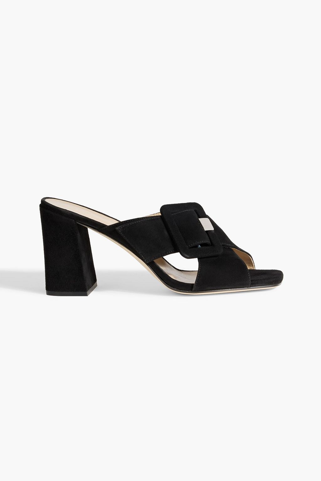 sr Mia 80 suede mules black EU 36.5