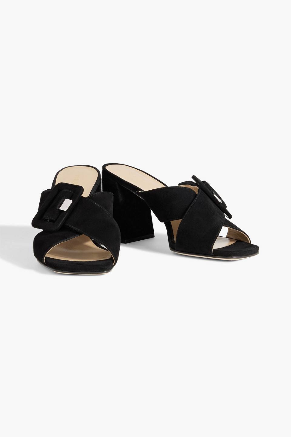 SERGIO ROSSI SR MIA 80 SUEDE MULES 