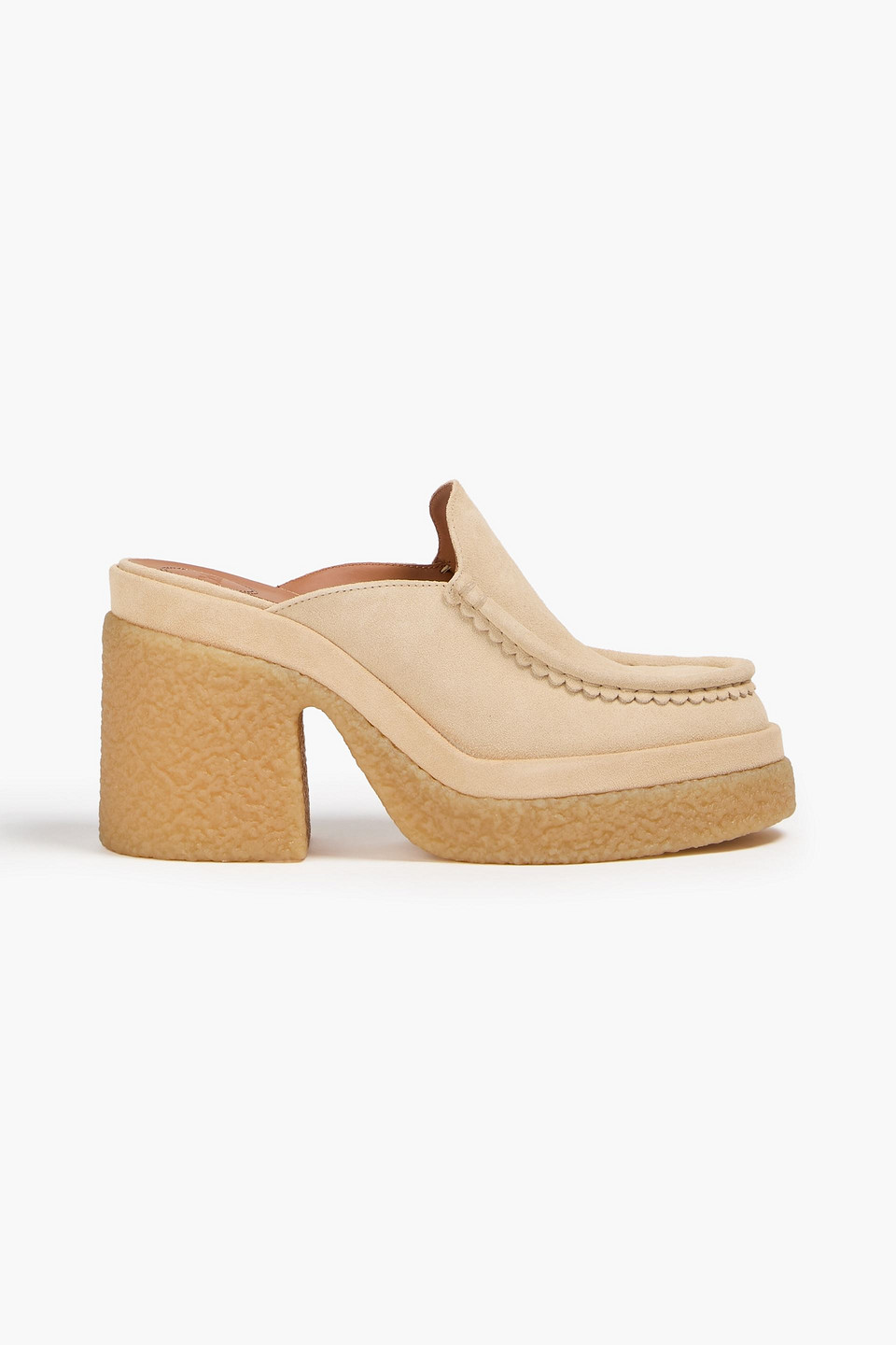Chloé Jamie Suede Platform Mules In Brown