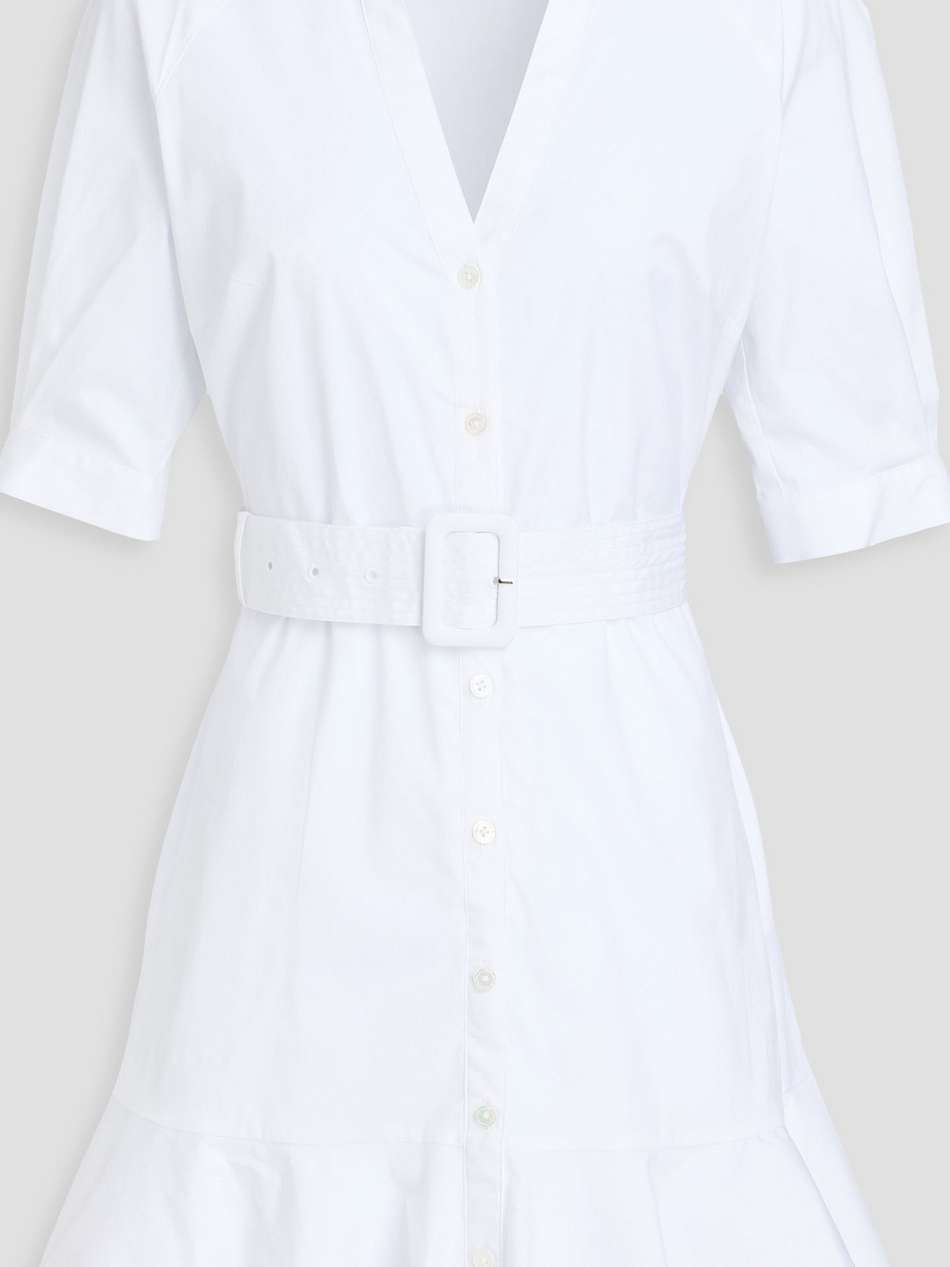 molly belted cotton-blend poplin mini shirt dress