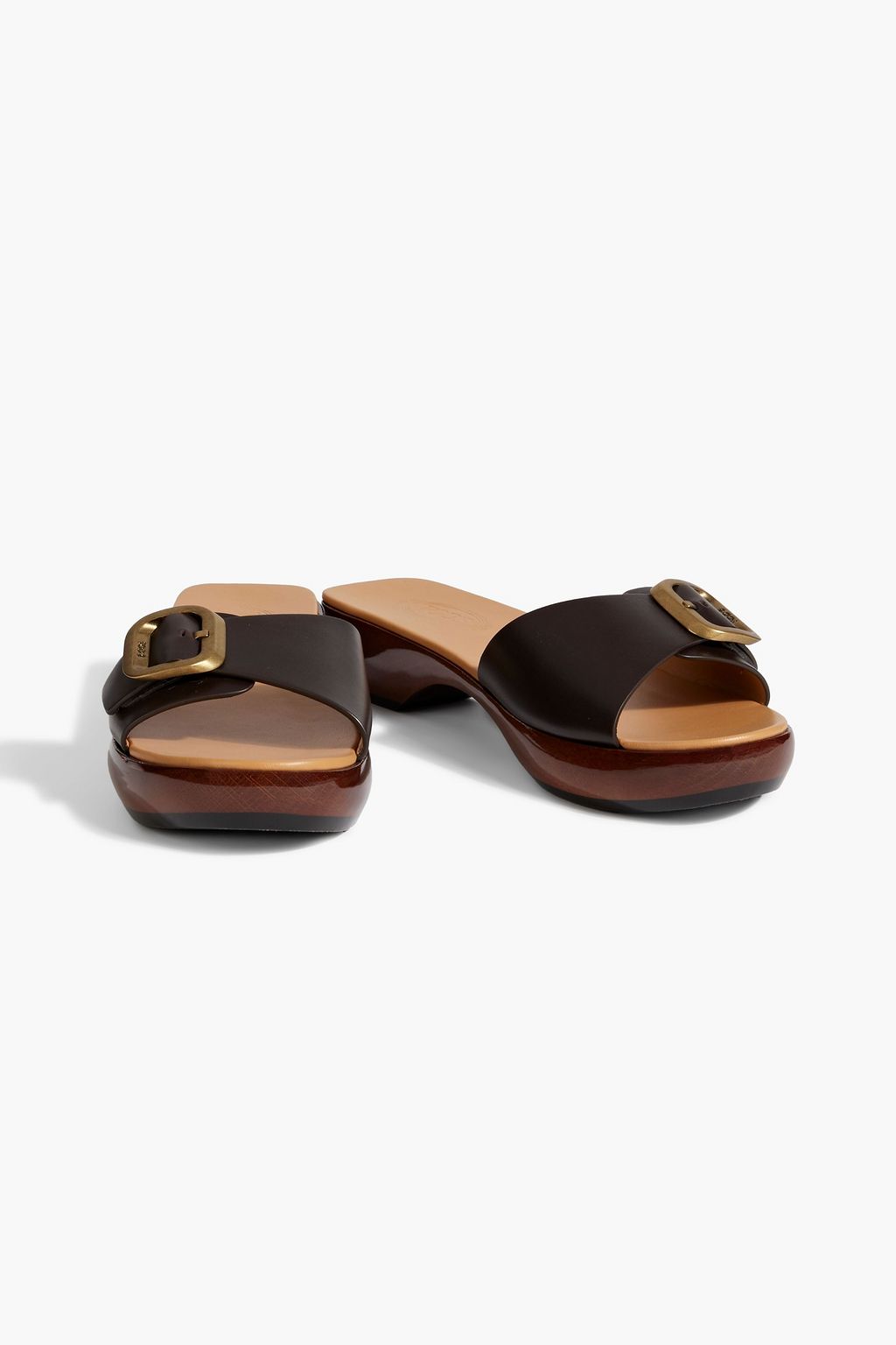 TOD'S Buckled leather slides