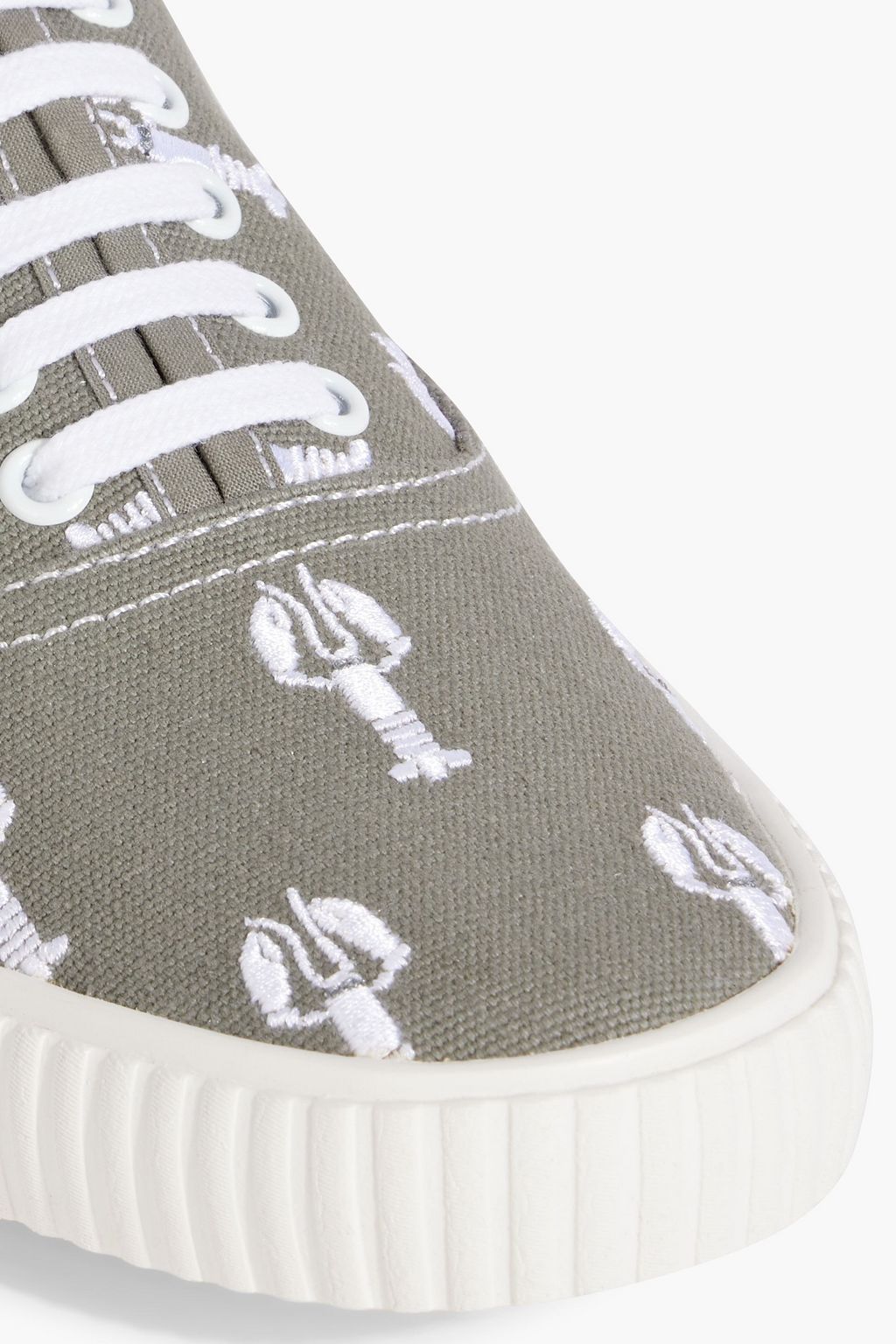 THOM BROWNE Embroidered canvas sneakers