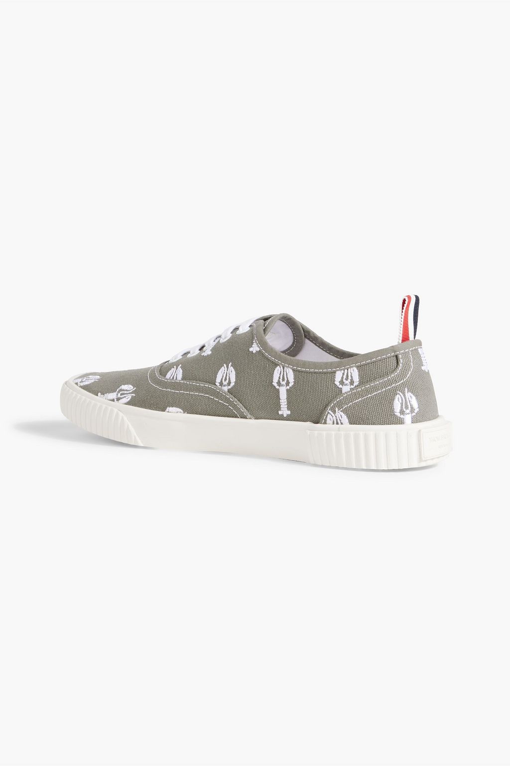 THOM BROWNE Embroidered canvas sneakers