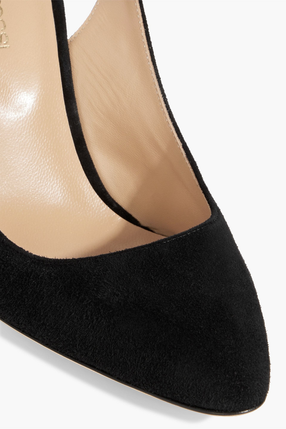 Sergio Rossi Chichi 90 Suede Slingback Pumps In Black