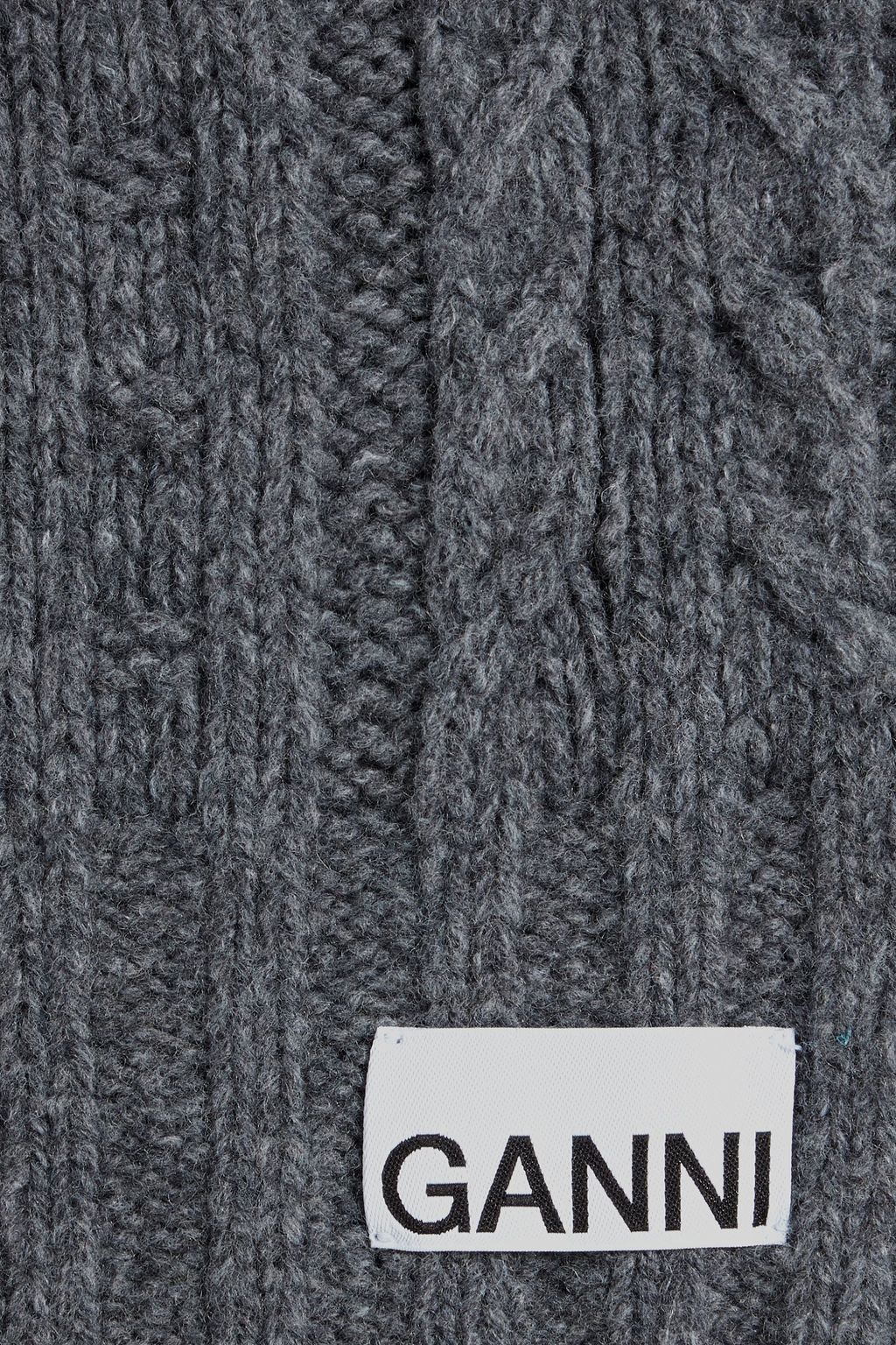 GANNI Cable-knit scarf