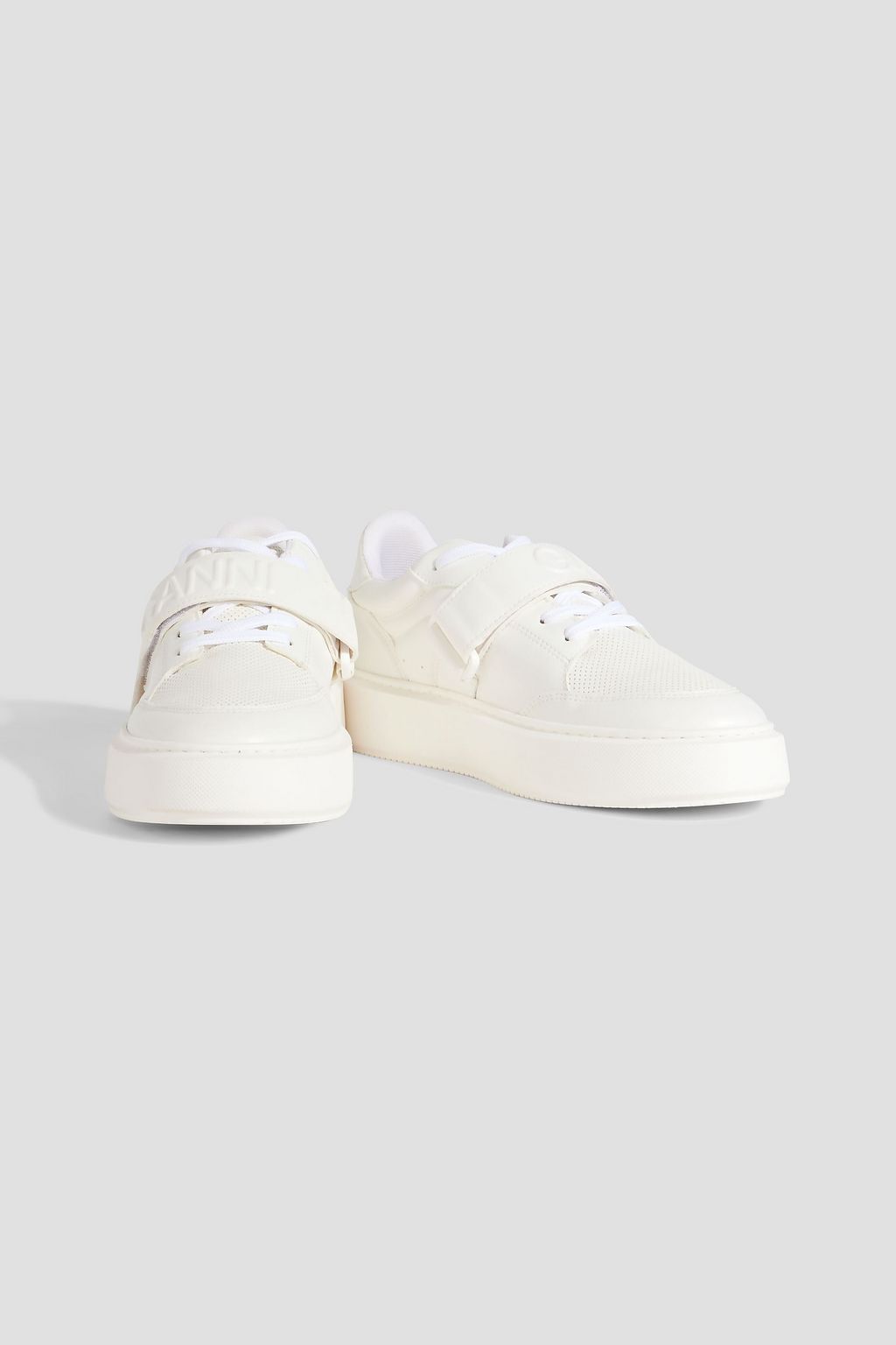 GANNI Perforated faux leather sneakers