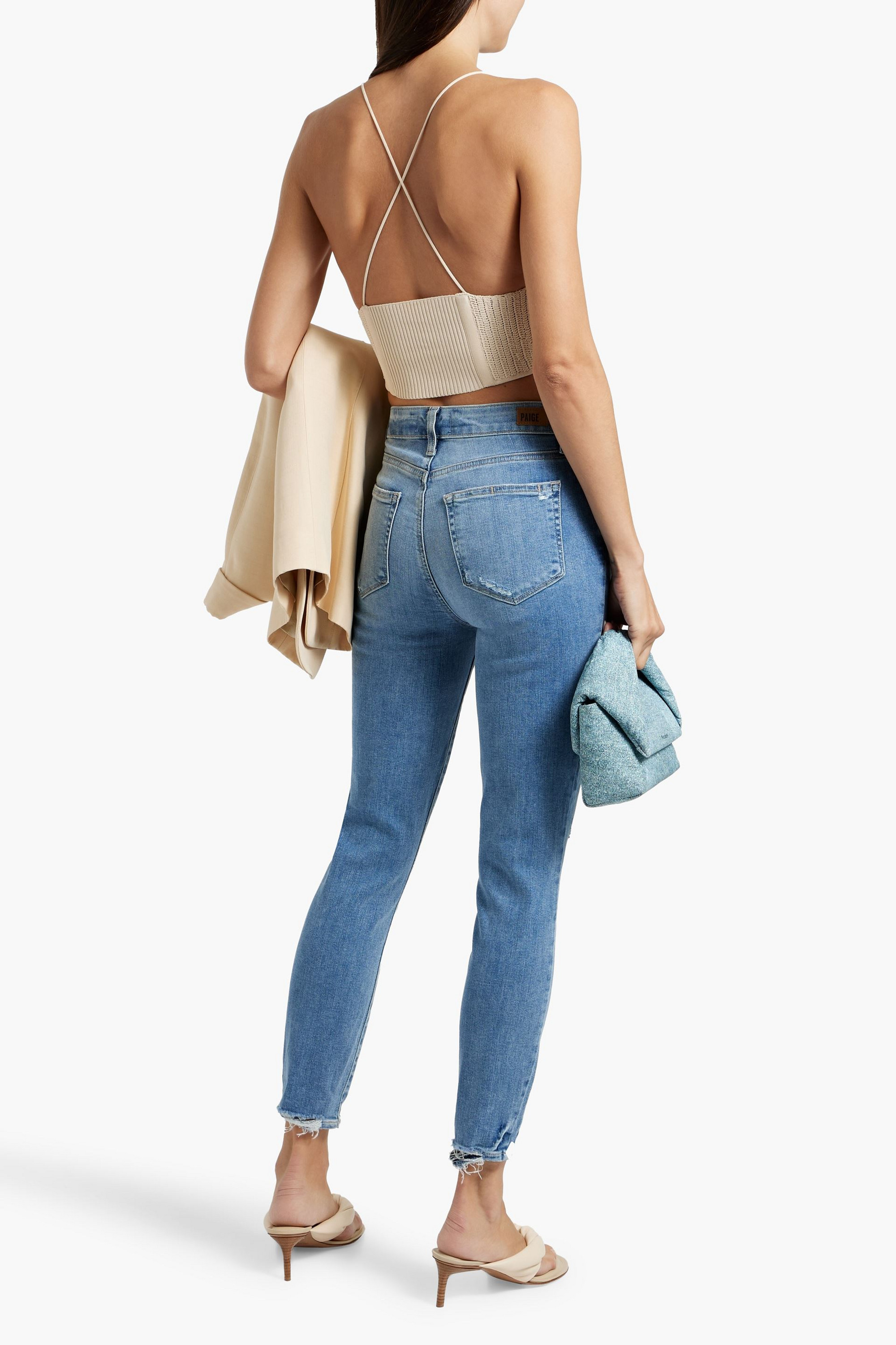 PAIGE Hoxton cropped high-rise skinny jeans thumbnail