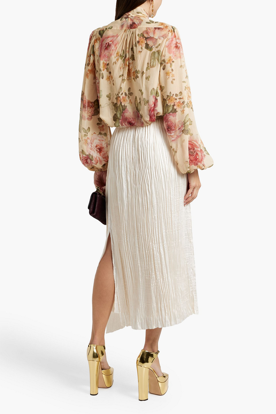 ZIMMERMANN FLORAL-PRINT CHIFFON BLOUSE 
