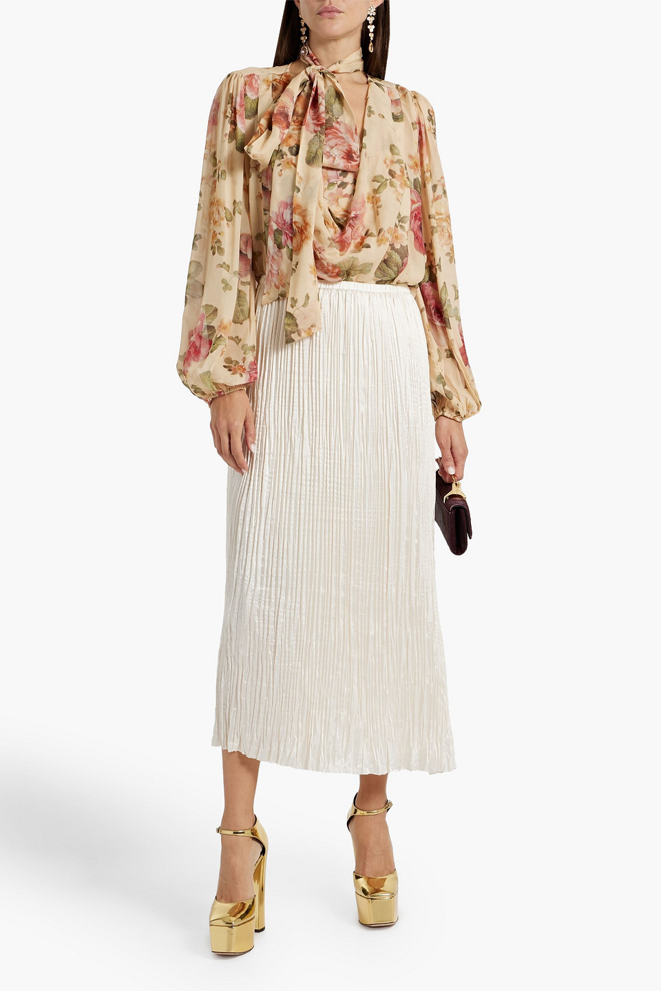 ZIMMERMANN FLORAL-PRINT CHIFFON BLOUSE 