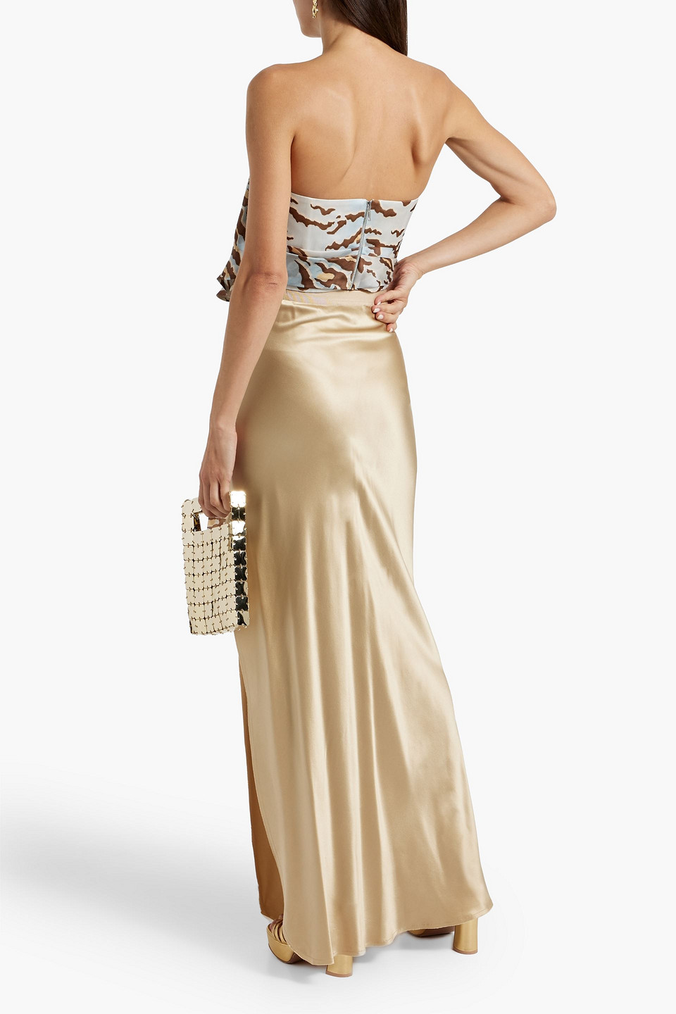 Zimmermann Matchmaker Bow Bodice In Blue Tiger In Animal Print