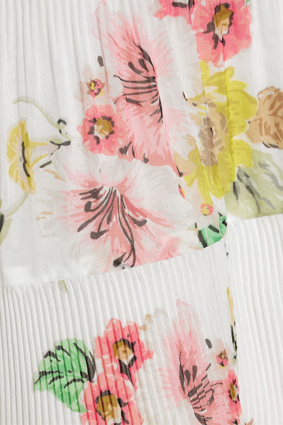 Zimmermann Pleated Floral-print Georgette Midi Skirt In White