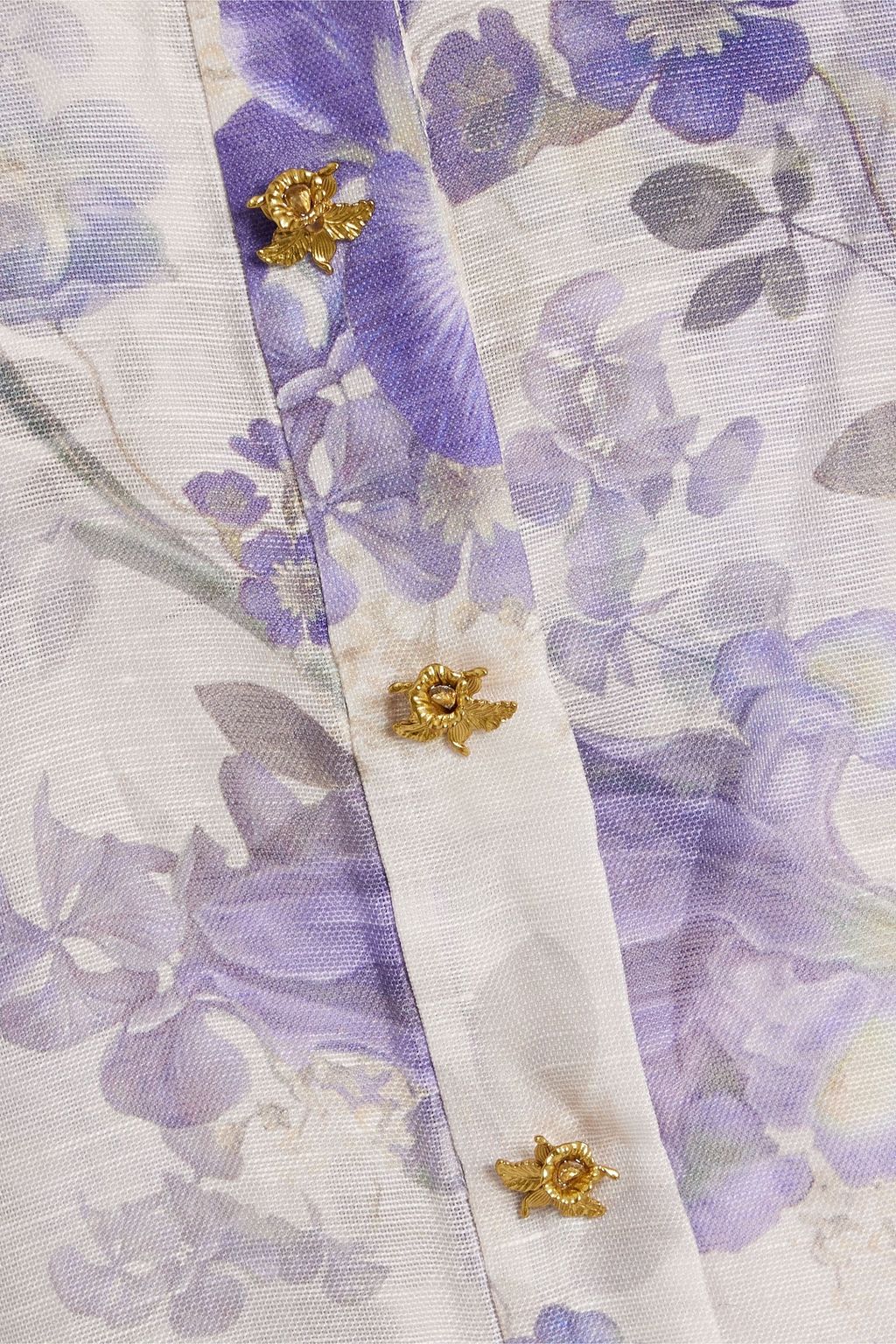ZIMMERMANN Floral-print linen and silk-blend blouse