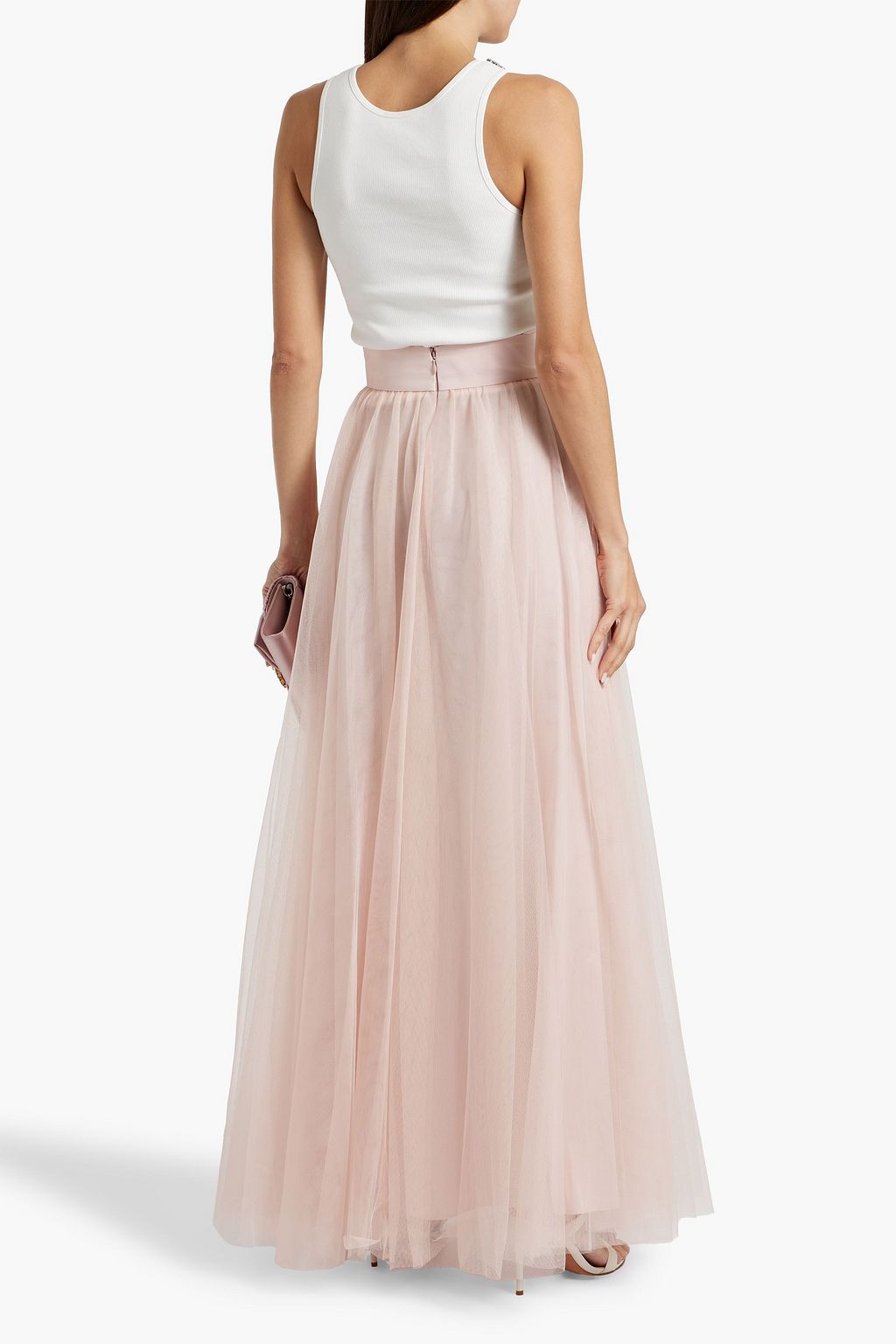 ZIMMERMANN Crystal-embellished ribbed cotton-blend tank