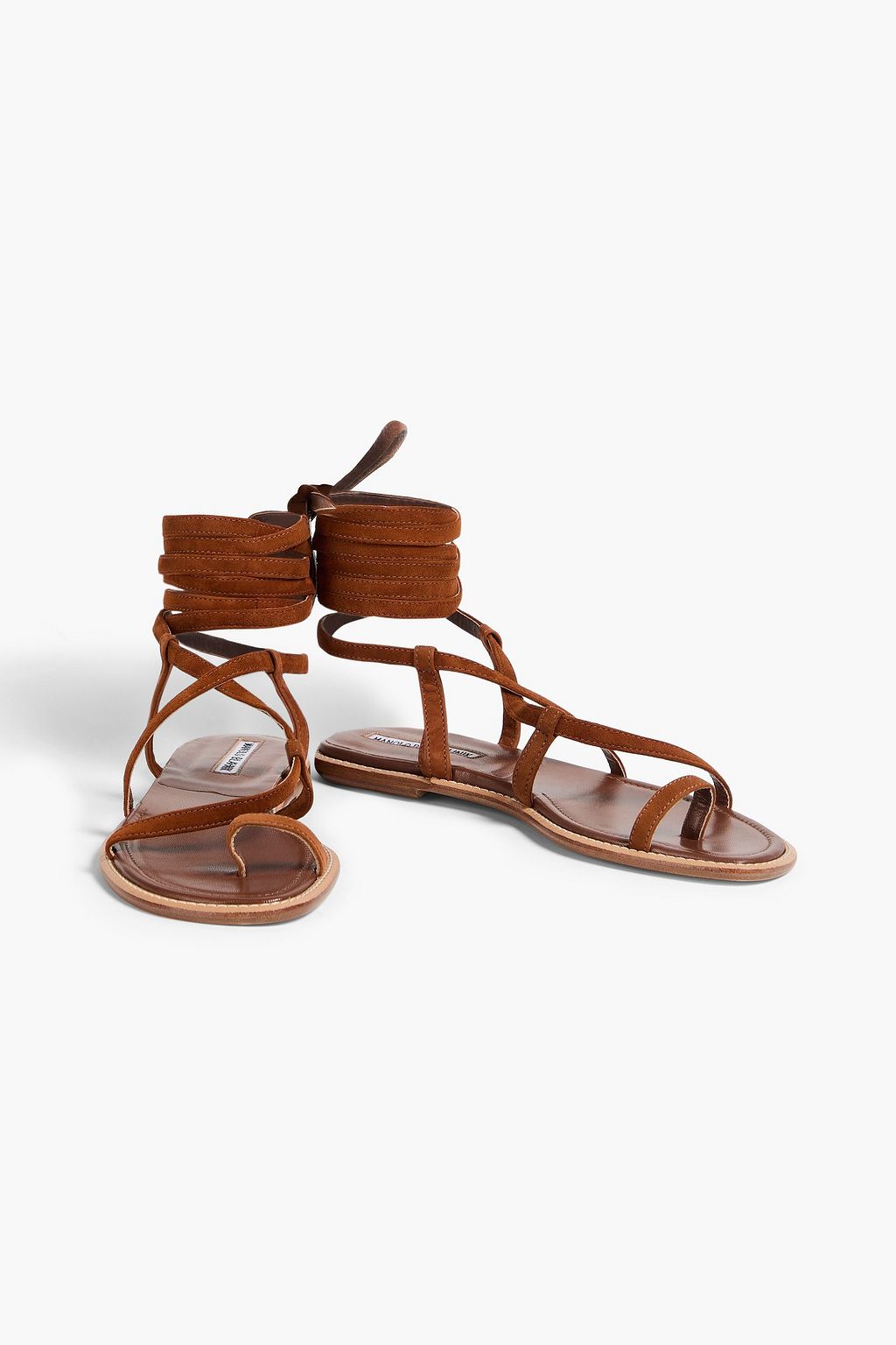 MANOLO BLAHNIK Primathi lace-up suede sandals