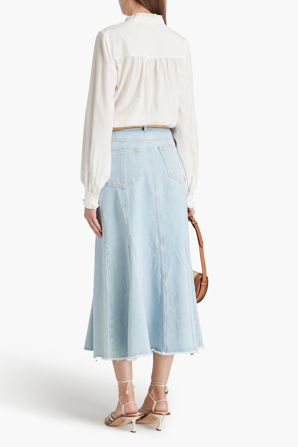 VERONICA BEARD LOUAMA SILK-BLEND CREPE DE CHINE BLOUSE 