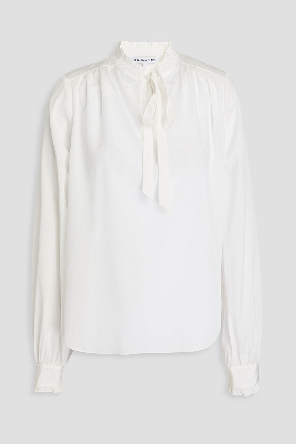 Veronica Beard Louama Silk Crepe De Chine Blouse In White