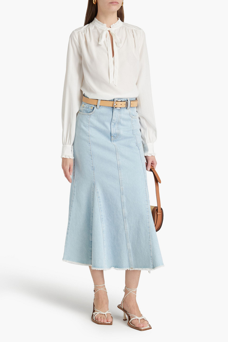 VERONICA BEARD LOUAMA SILK-BLEND CREPE DE CHINE BLOUSE 