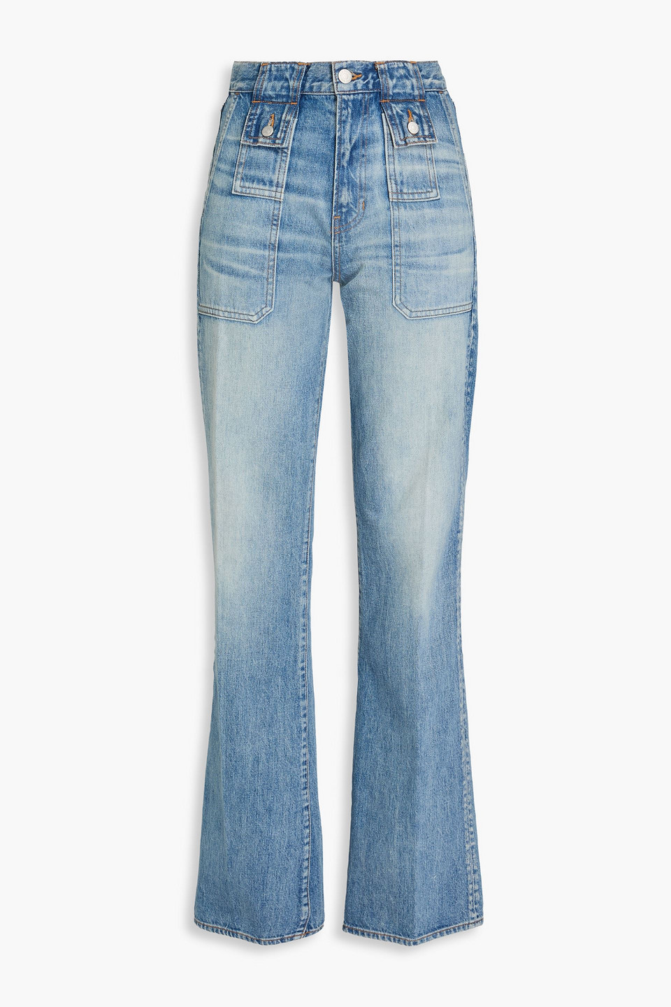 Veronica Beard High-rise Bootcut Jeans In Mid Denim