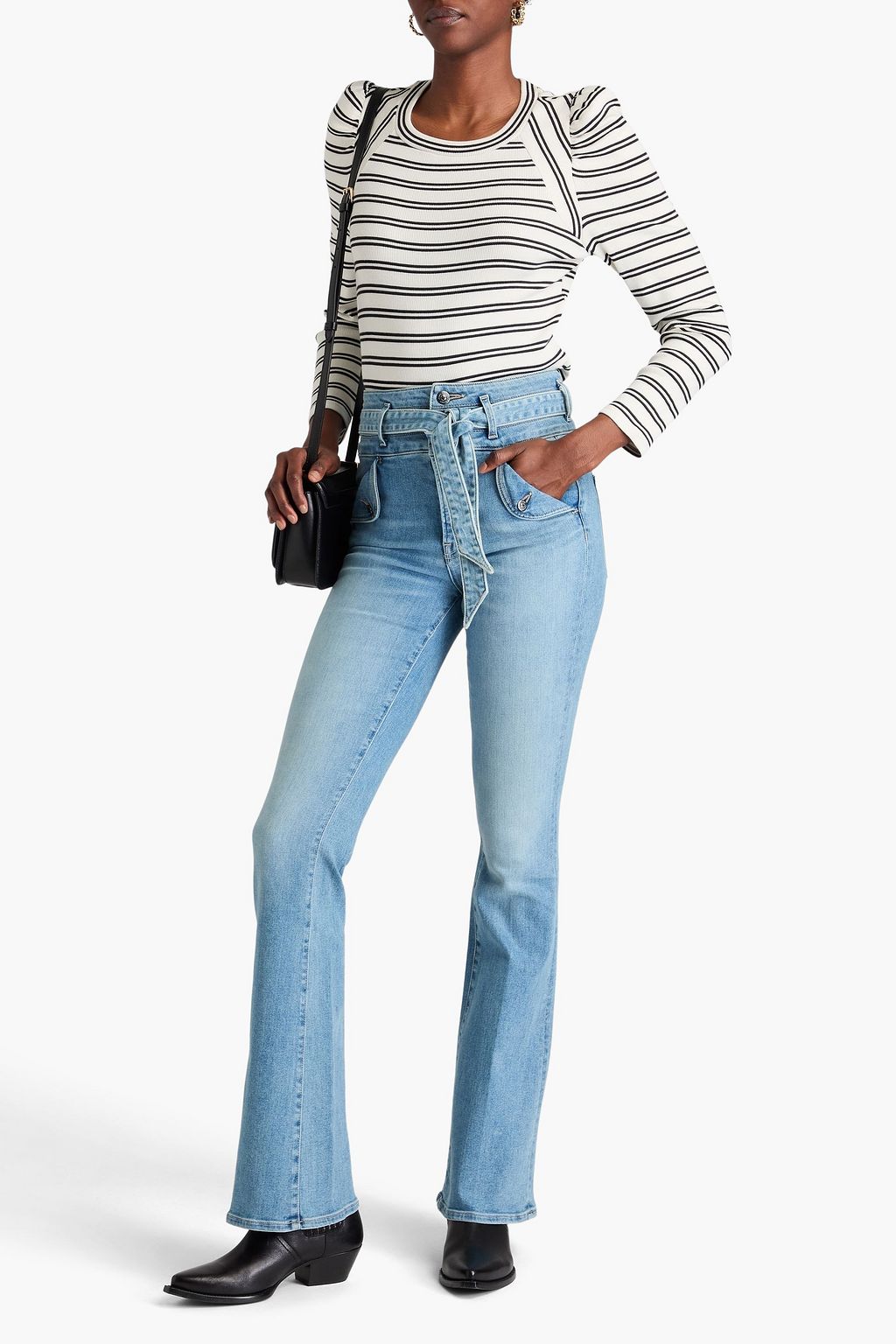 VERONICA BEARD Giselle belted high-rise flared jeans