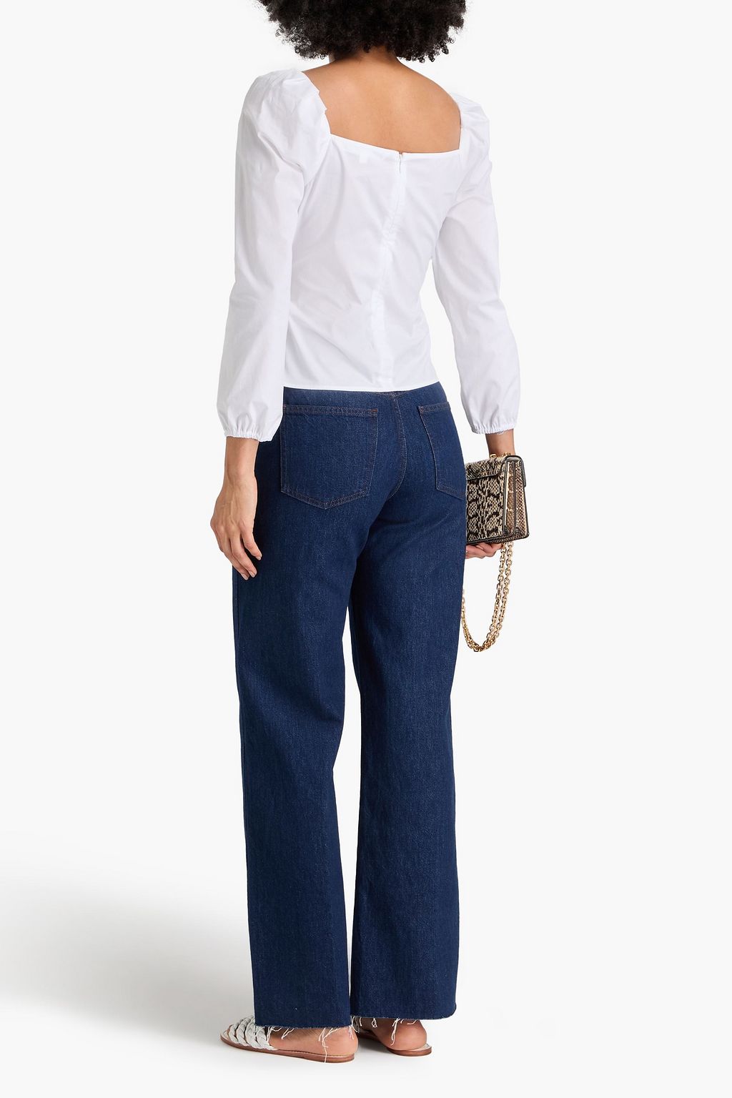 VERONICA BEARD Zhou ruched stretch-cotton poplin top