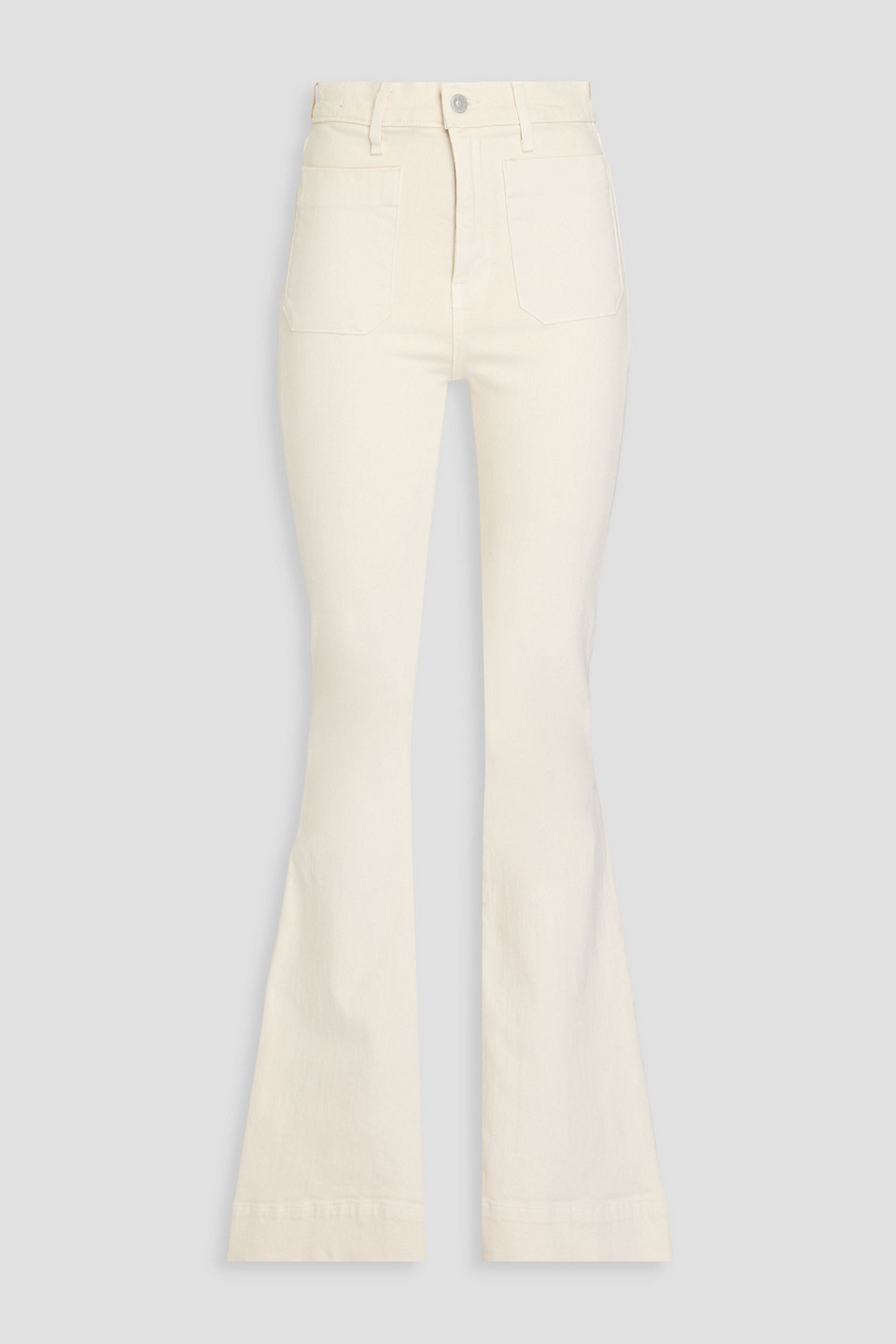 Veronica Beard Carson High-rise Ankle Flare Jeans In Ecru