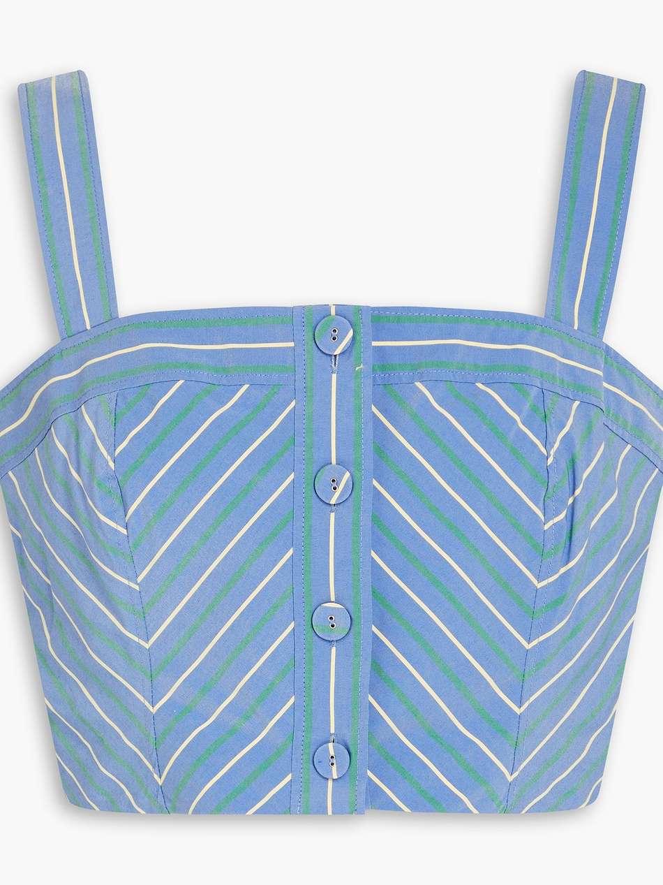 milton cropped striped poplin top