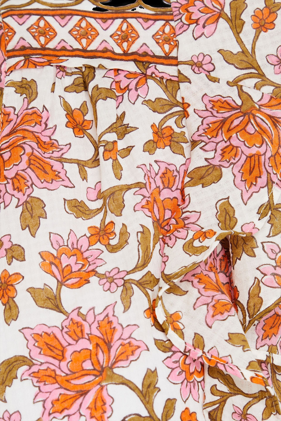 VERONICA BEARD JOI FLORAL-PRINT COTTON-SEERSUCKER TOP