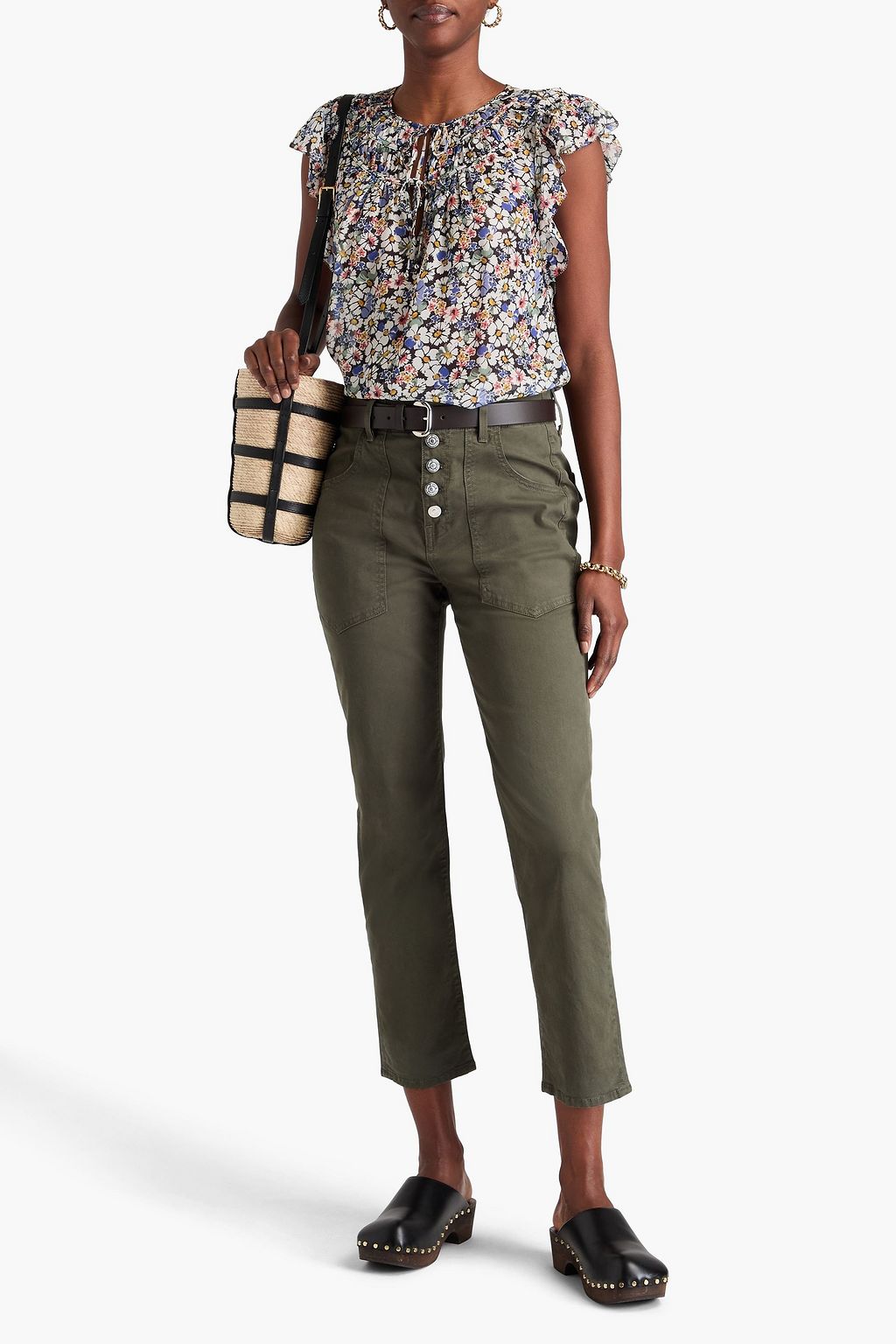 VERONICA BEARD Avan floral-print silk-georgette top