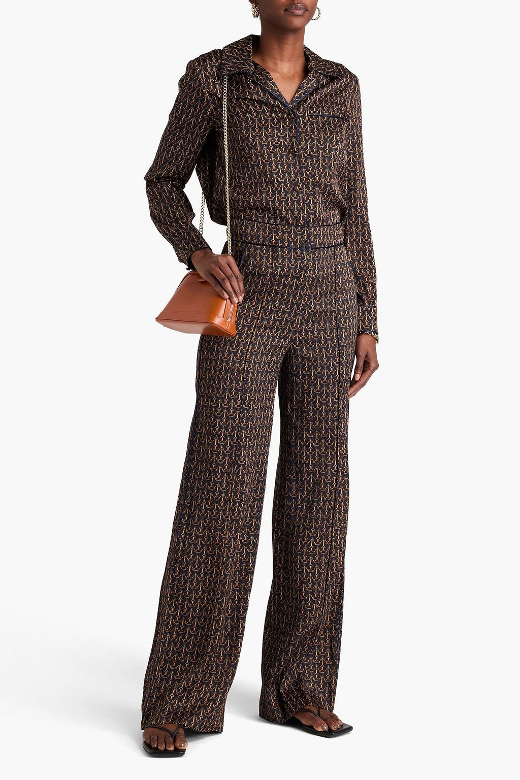 VERONICA BEARD Adele printed stretch-twill shirt