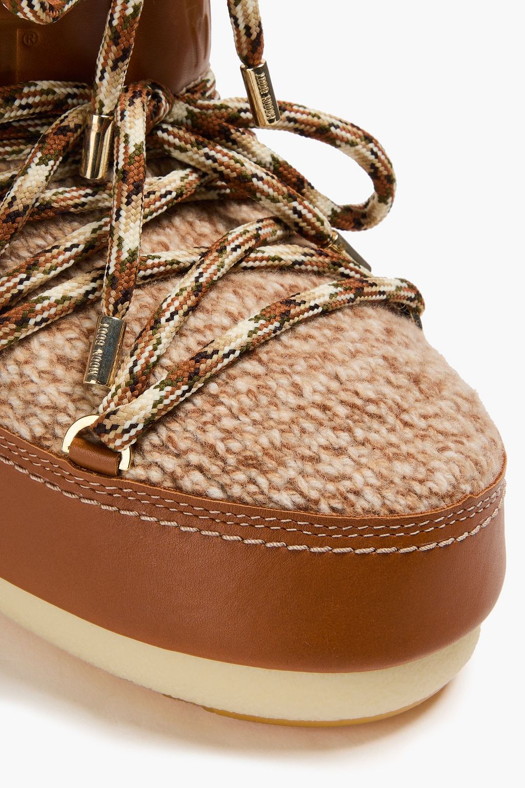 CHLOÉ X MOON BOOT Wool and leather snow boots