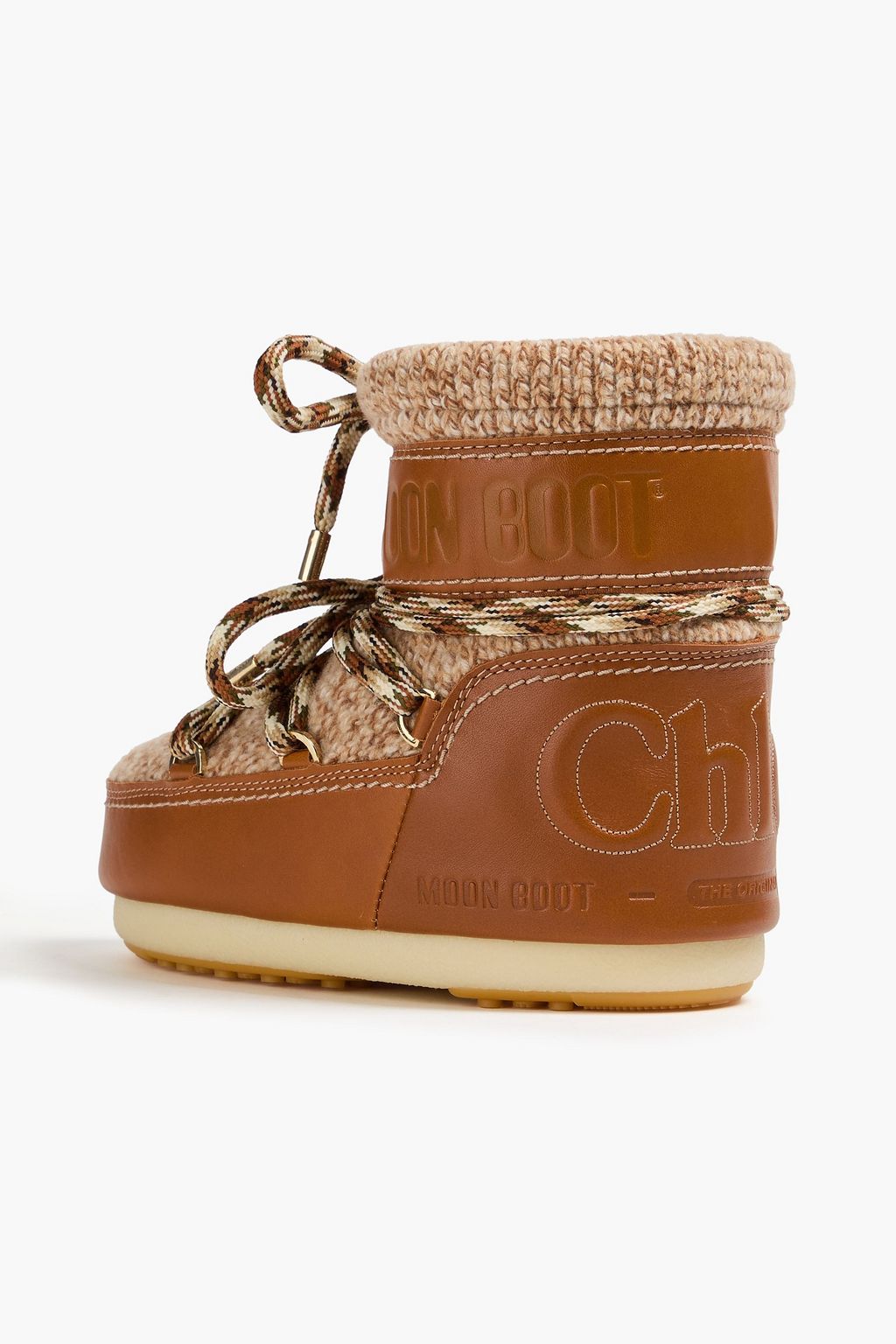 CHLOÉ X MOON BOOT Wool and leather snow boots
